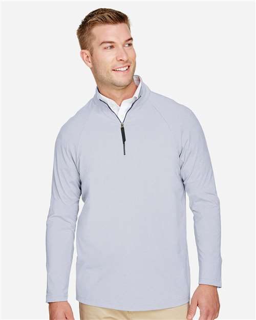 Men's CrownLux Performance® Clubhouse Micro-Stripe Quarter-Zip Pullover - DG480 36