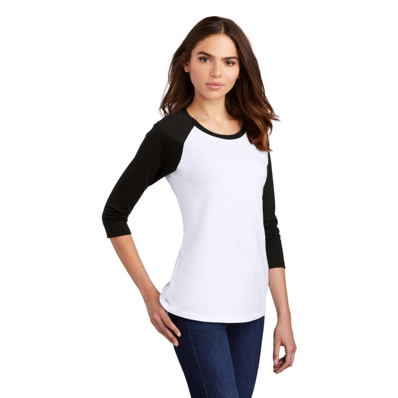 District Women's Perfect Tri 3/4-Sleeve Raglan. 11