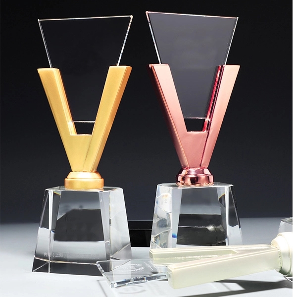 Optical Crystal V-shaped Award 4