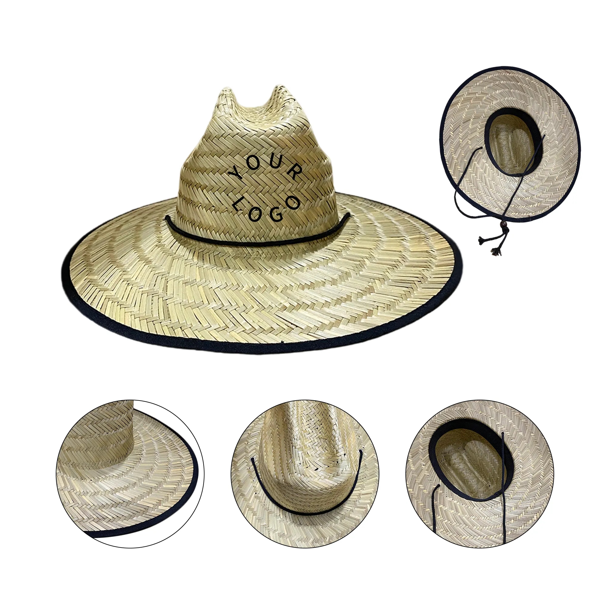 Wide-Brim Straw Sun Hat 1