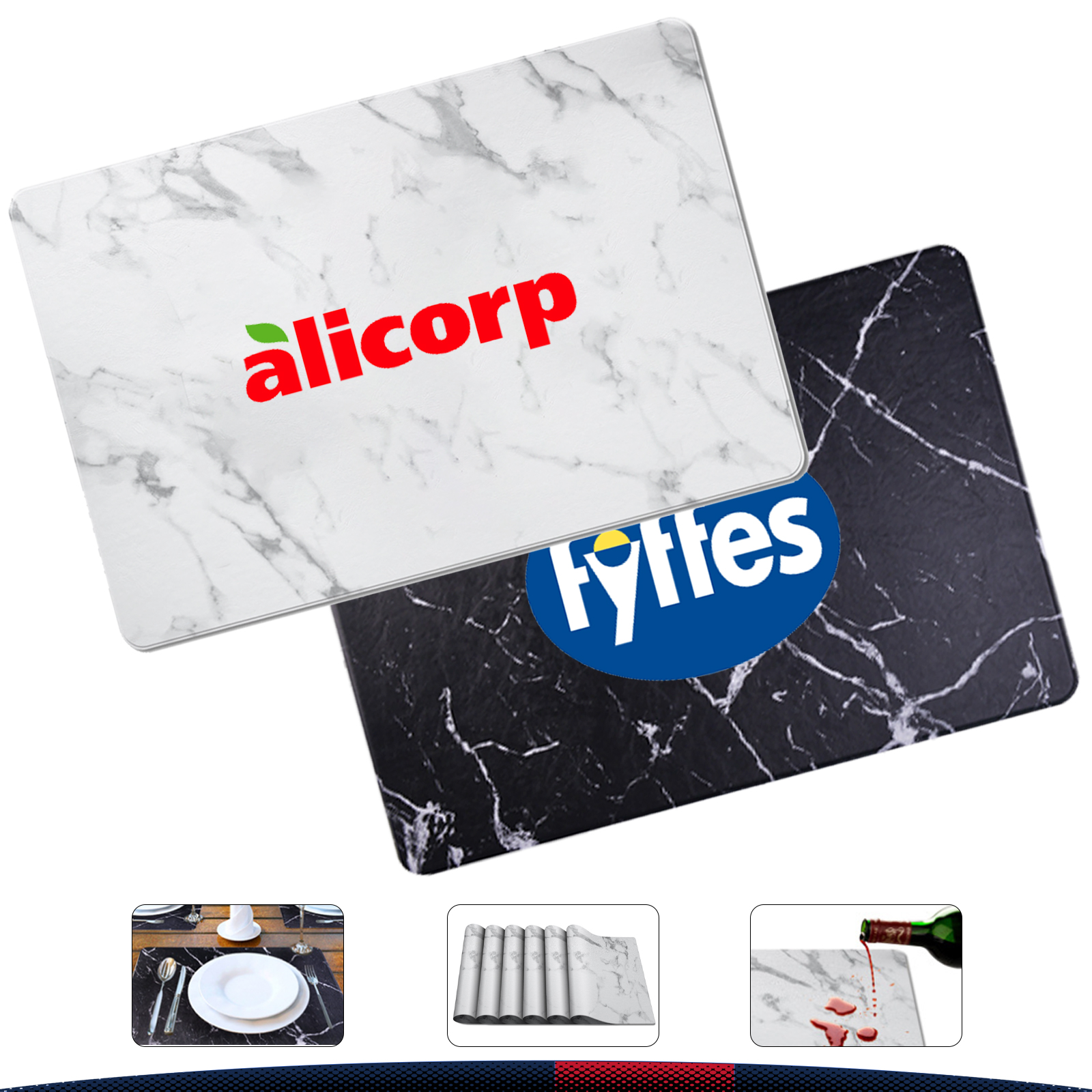 Marbling PU Leather Table Mat 2