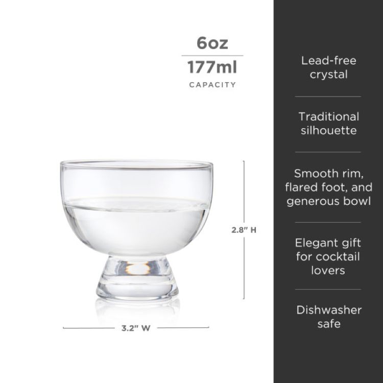 Viski® Crystal Mezcal Glass, set of 2 5