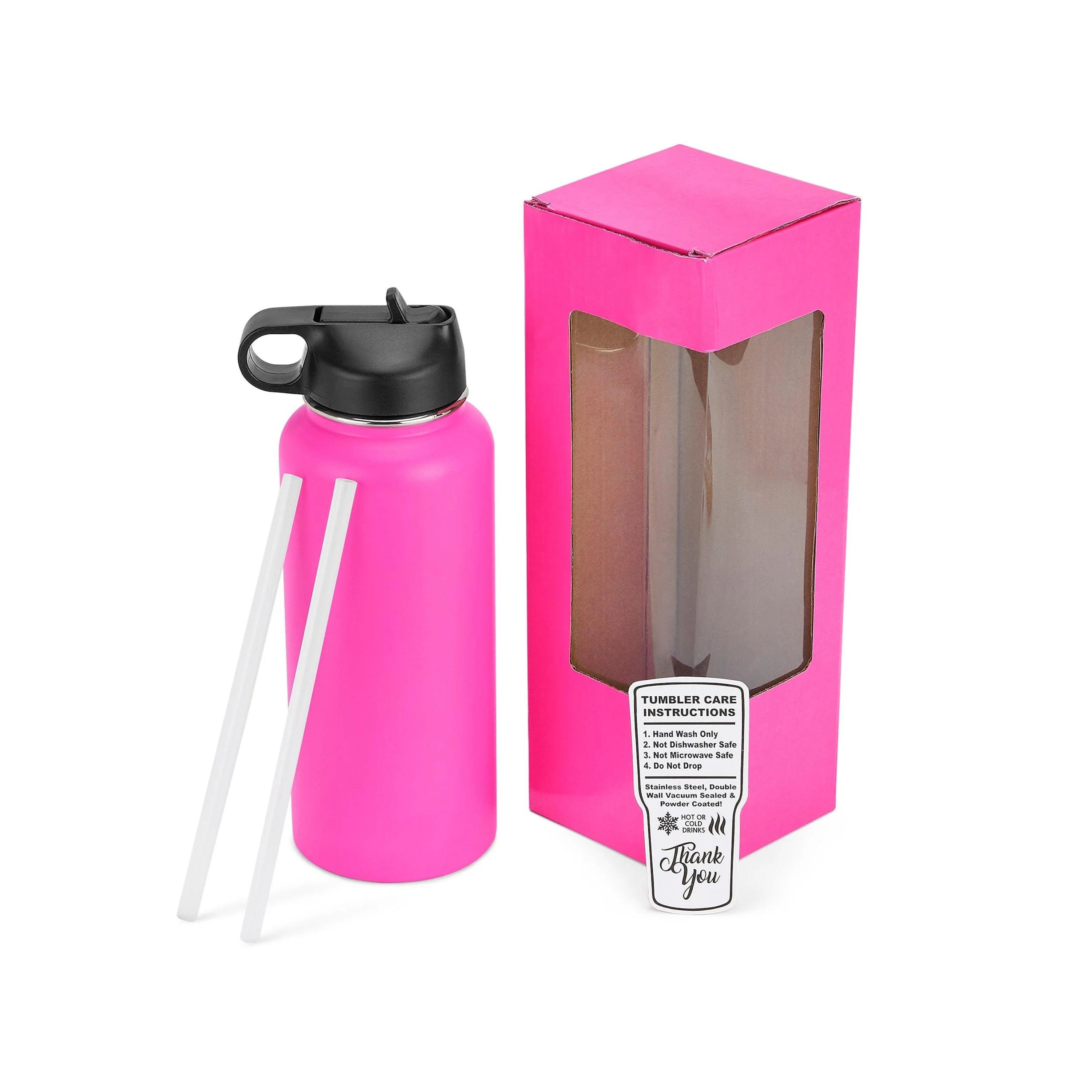 32 oz Unbranded Stainless Steel Bottle w/ Color Matched Window Display Gift Box, custom water bottle with logo imprint 8
