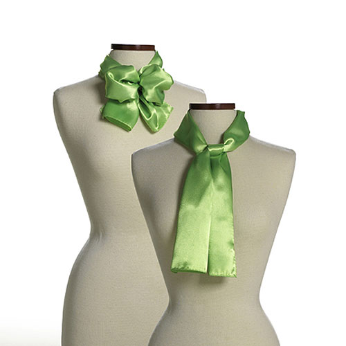 Lime Green Polyester Satin Scarf - 8"x45" 2