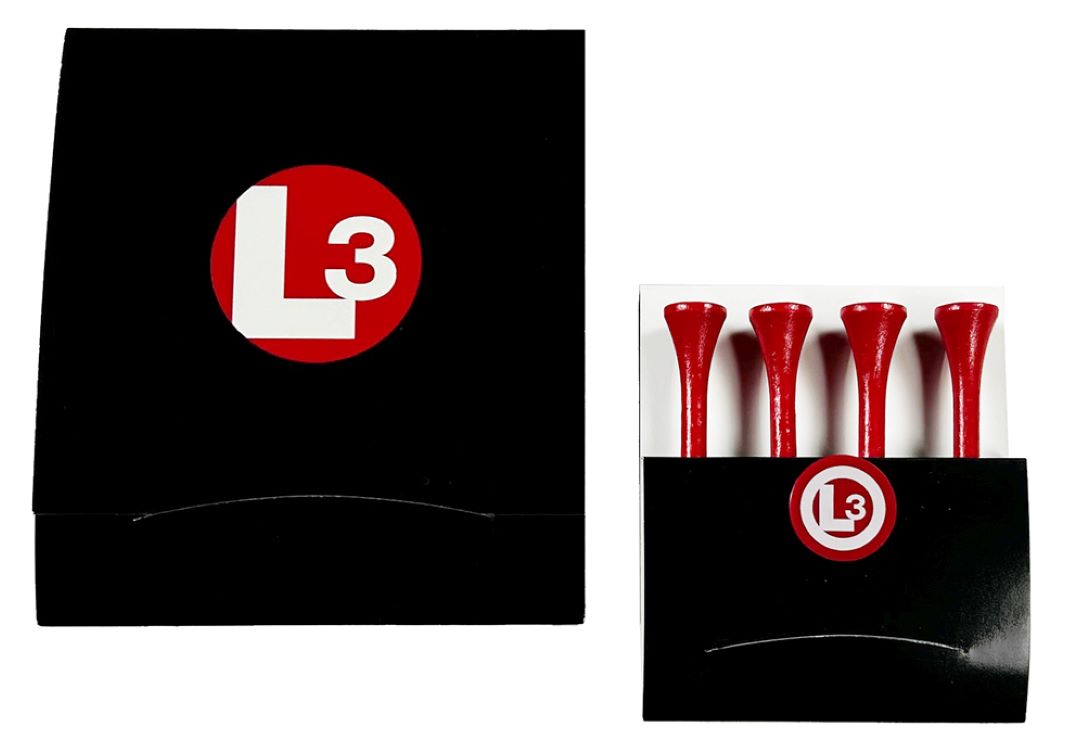 Golf Tee Matchbook w/Four 2 3/4" Tees & 1 Ball Marker