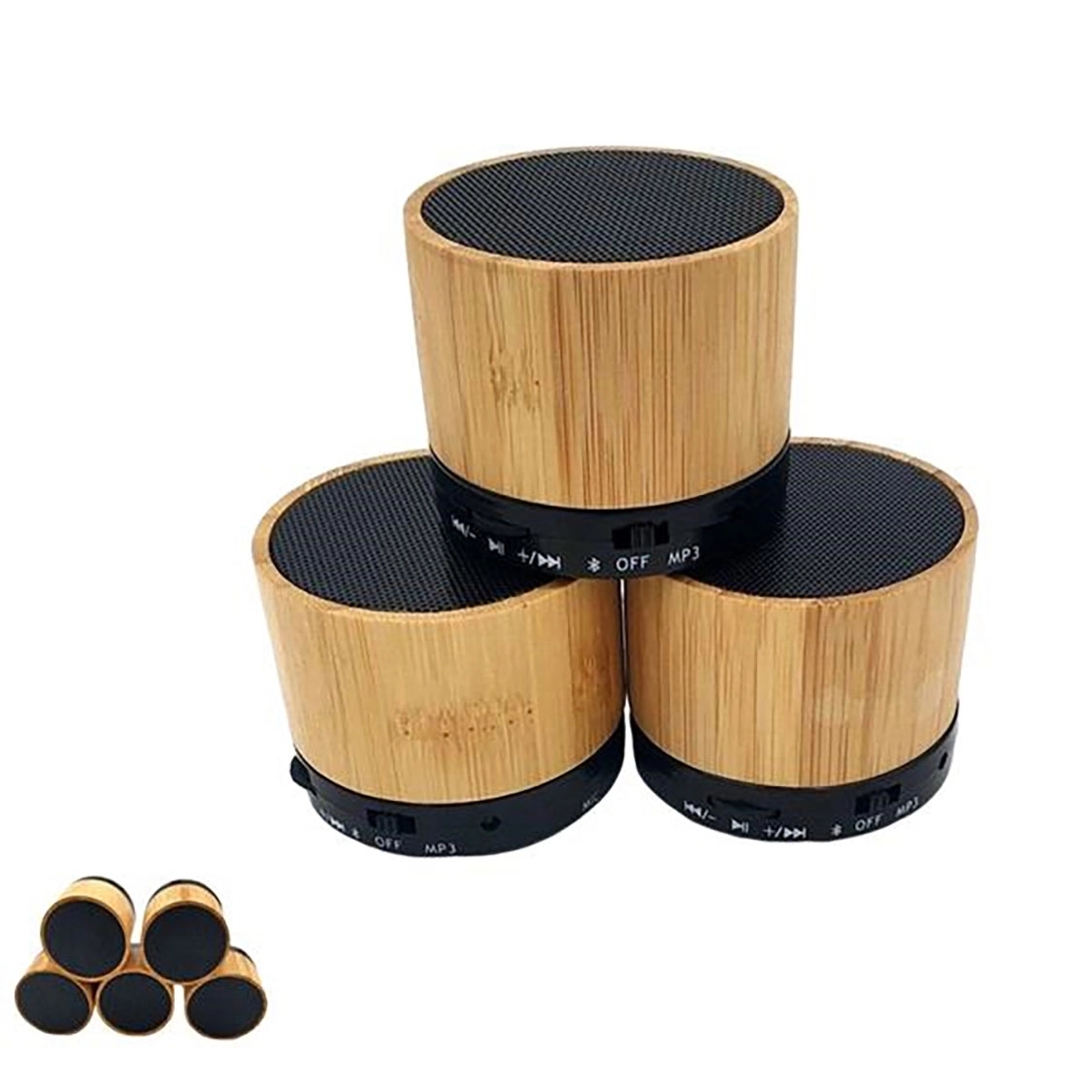 Solid Hand Carved Bamboo Wood Bluetooth Portable Speaker 6