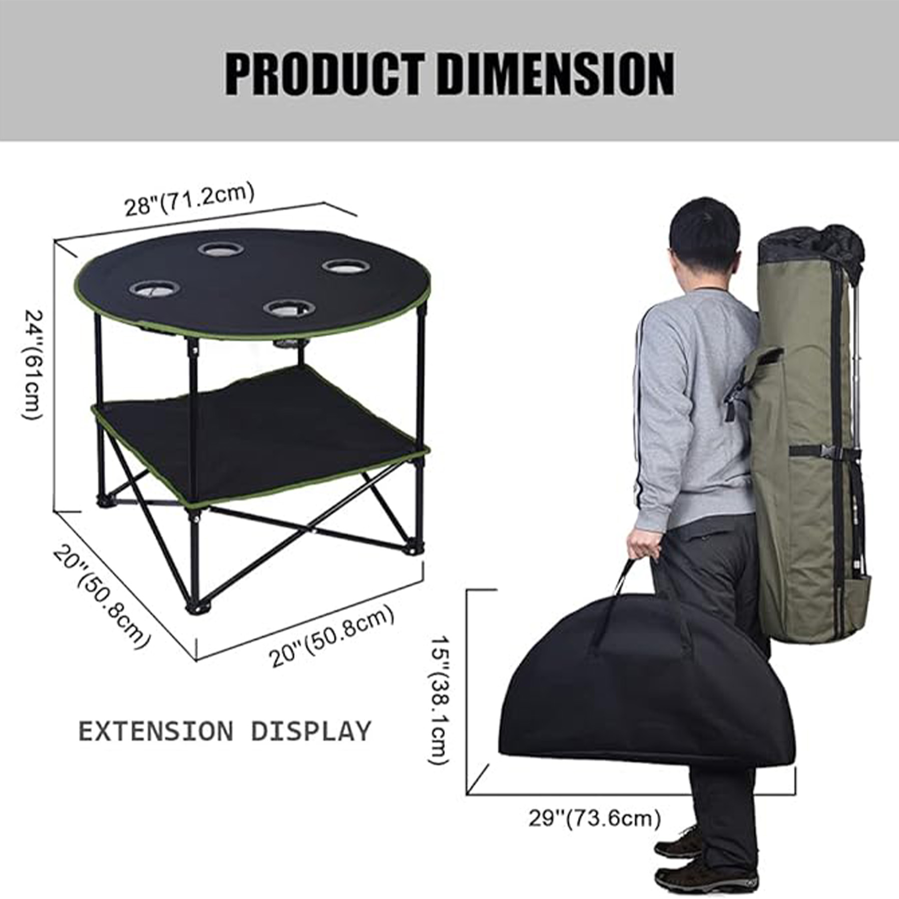 Camping 4 Cup Holder Folding Table 7