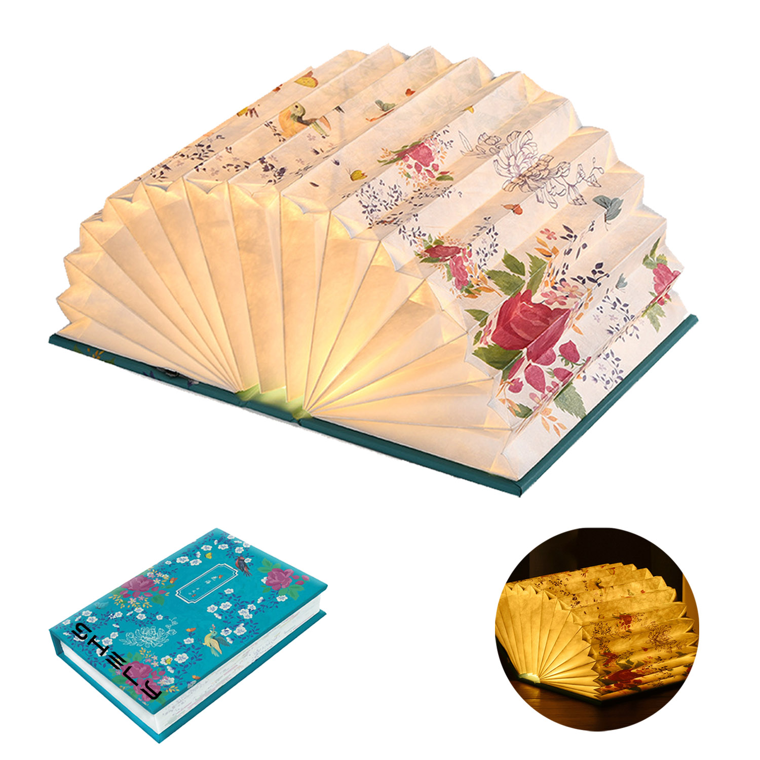 Book Lamp Creative Folding Fan-Shaped Home Night Light 9