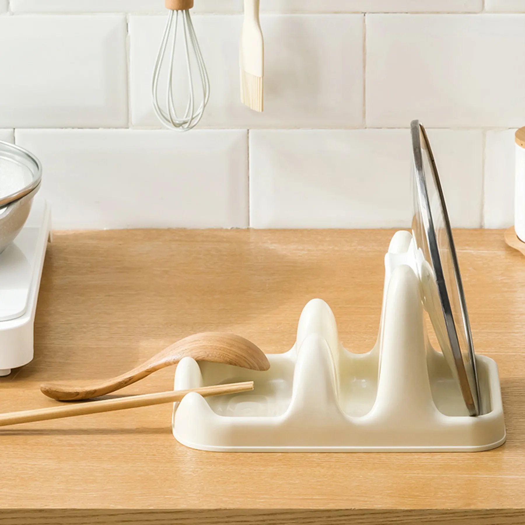 Plastic Household Kitchen Multifunctional Pot Cover Rack 14