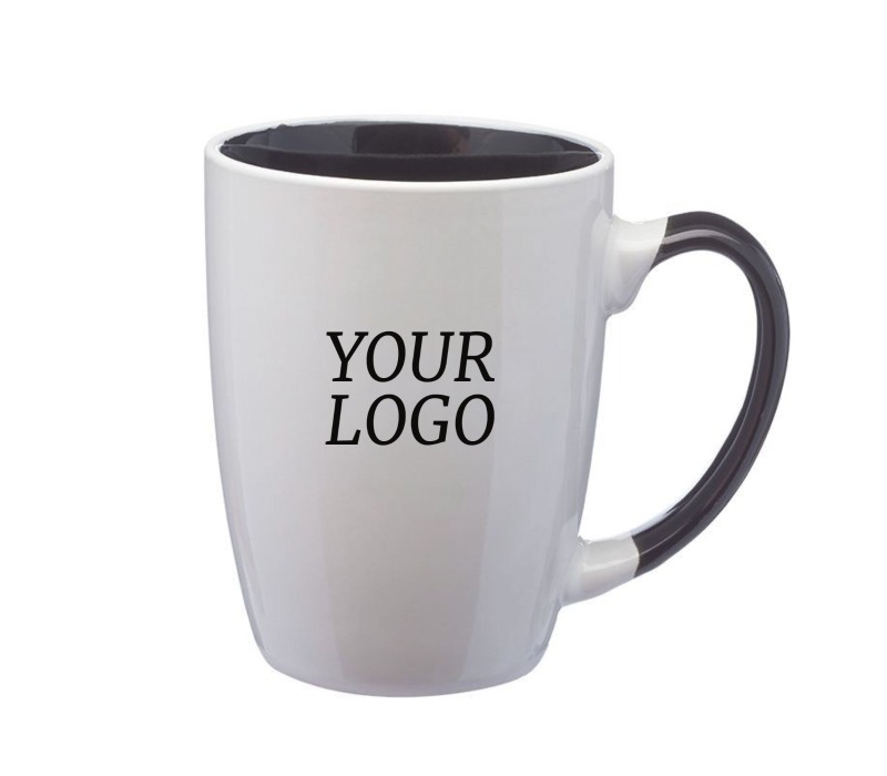 Two-Tone White Stoneware Mug, 12 oz. 1