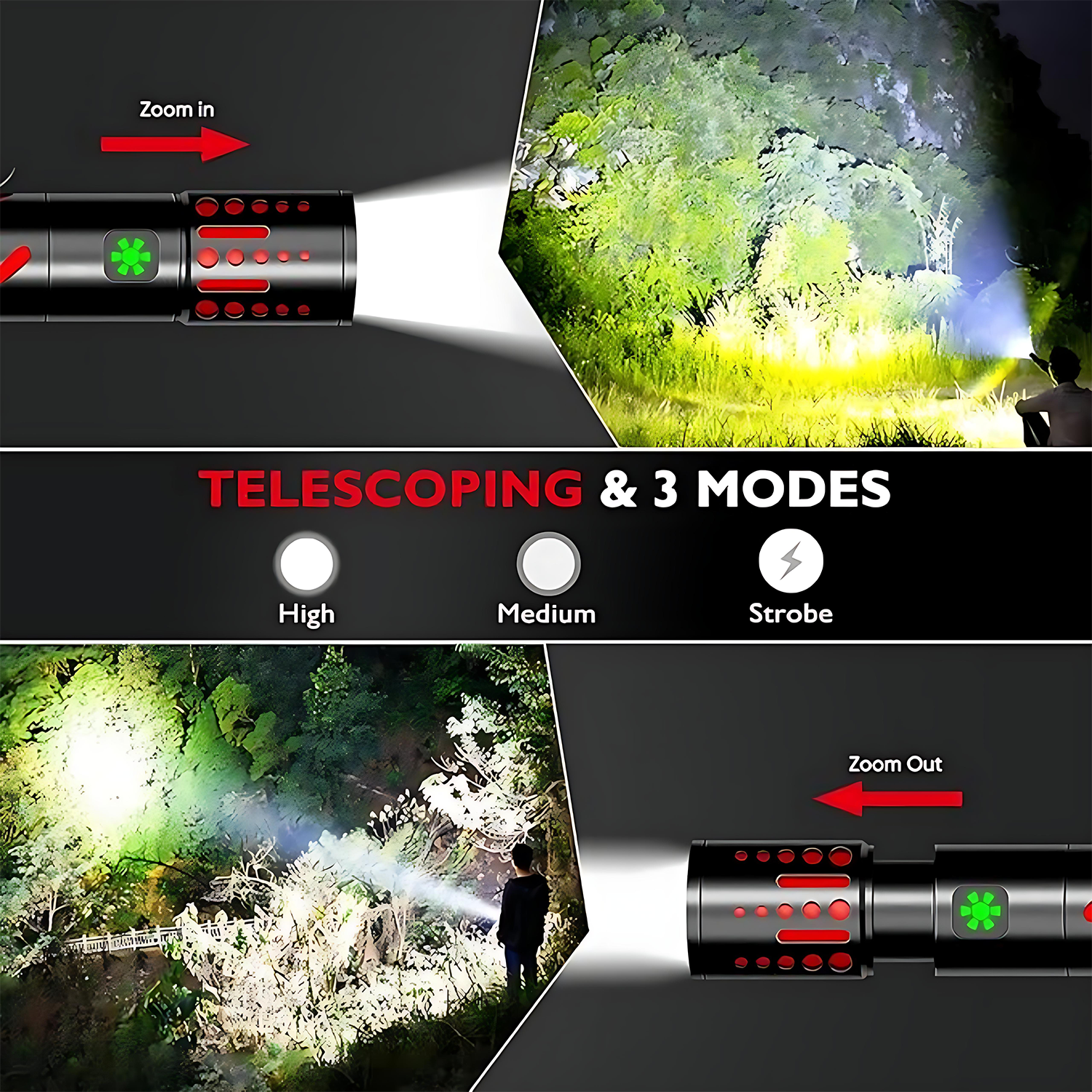 Waterproof Aluminum Outdoor Laser Flashlight 4