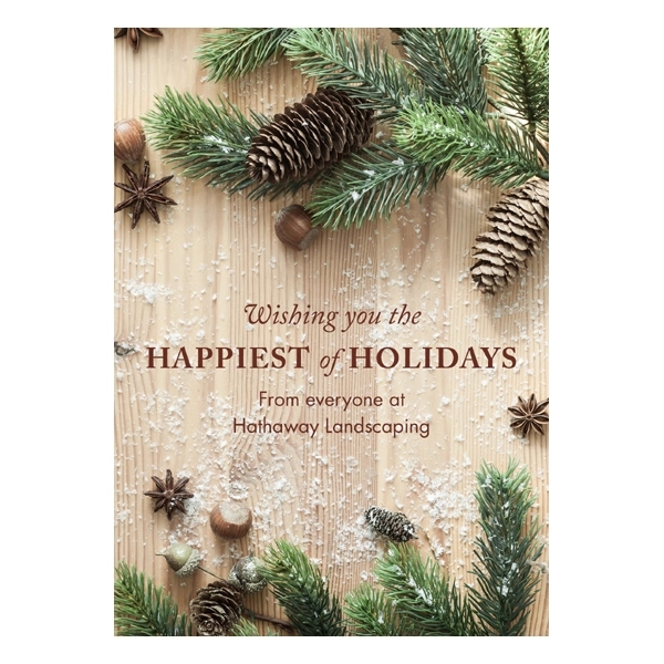 Rustic Barn Board Front Imprint Holiday Card 2