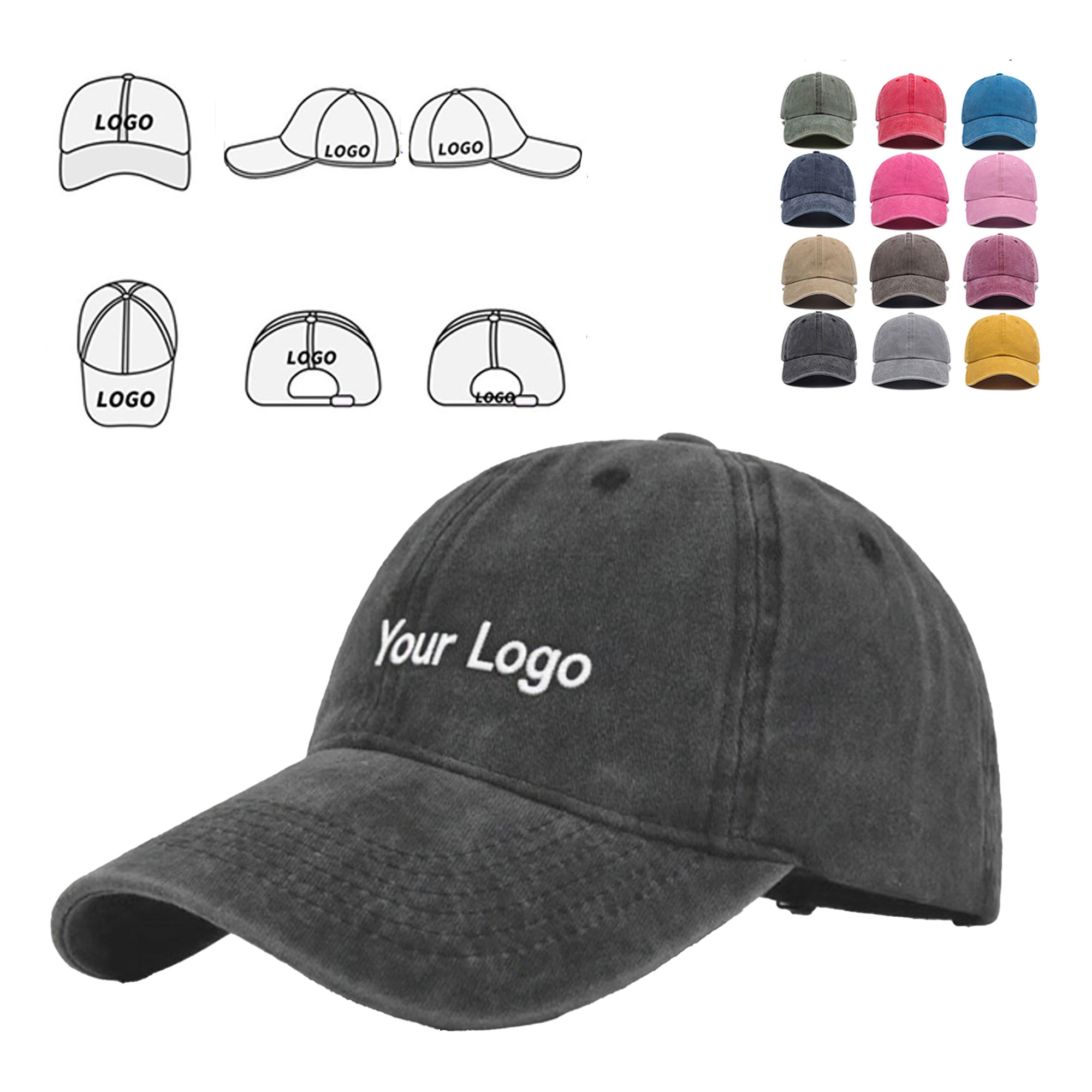 Adjustable Washed Cotton Cap 4