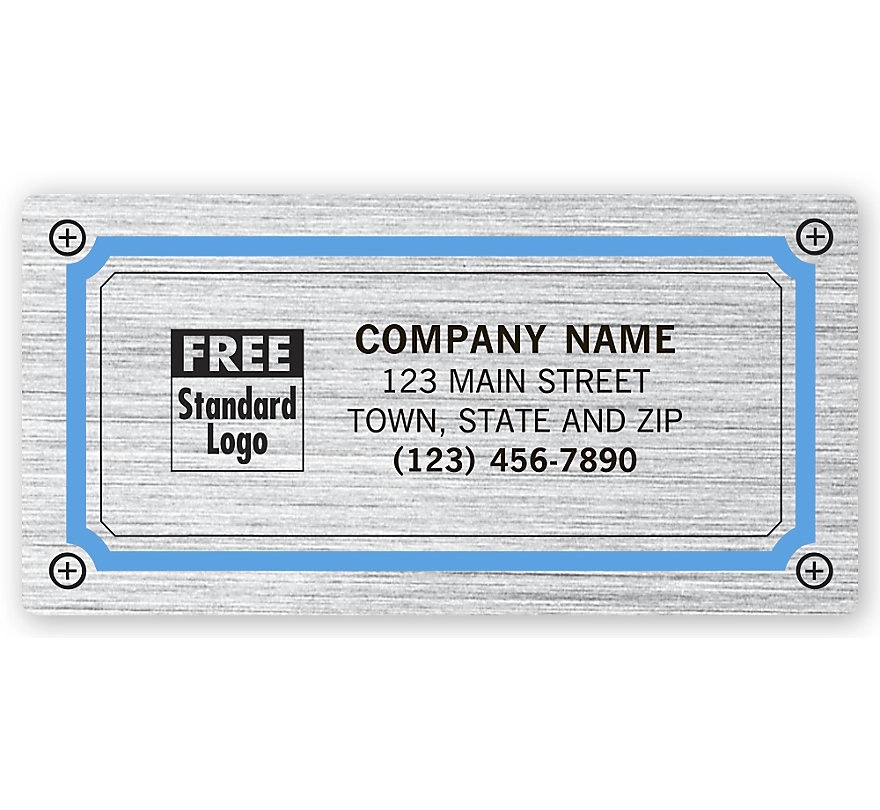 Advertising Labels, Brushed Chrome Poly Film 3