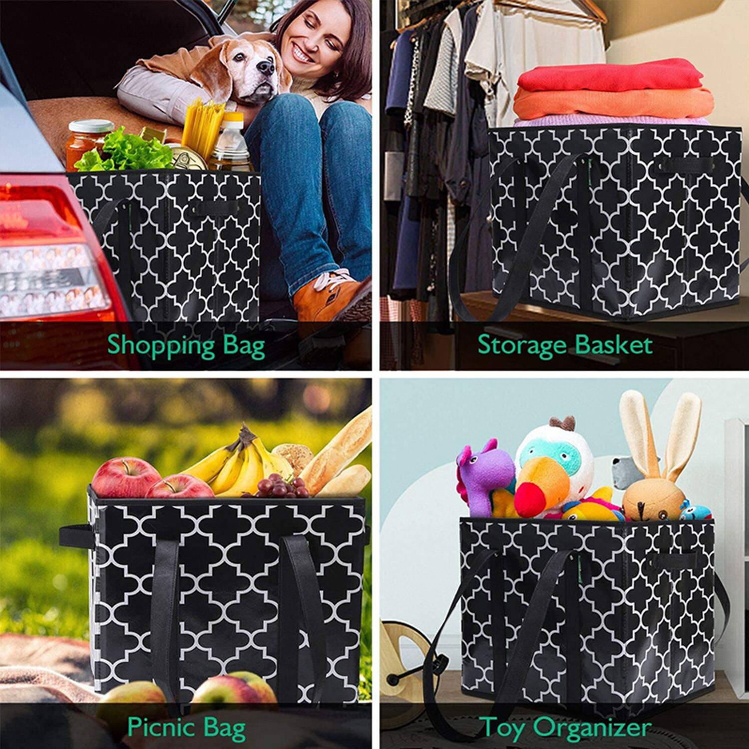 30L Waterproof Foldable Non Woven Grocery Bag for Shopping 5