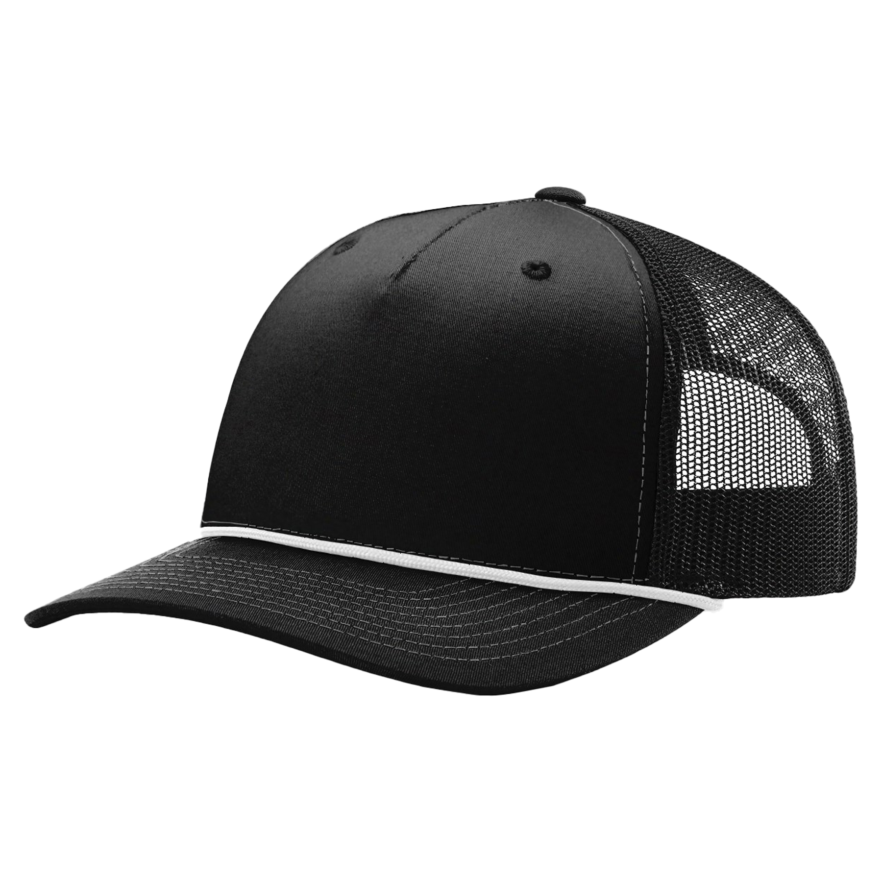 Richardson 112FPR 5-Panel Trucker Hat with Rope w/Leatherette Adhesive Patches or Embroidery 27