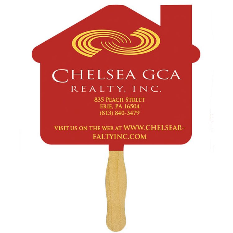 House Sandwiched Hand Fan (2 Side/ 1 Imprint Color)