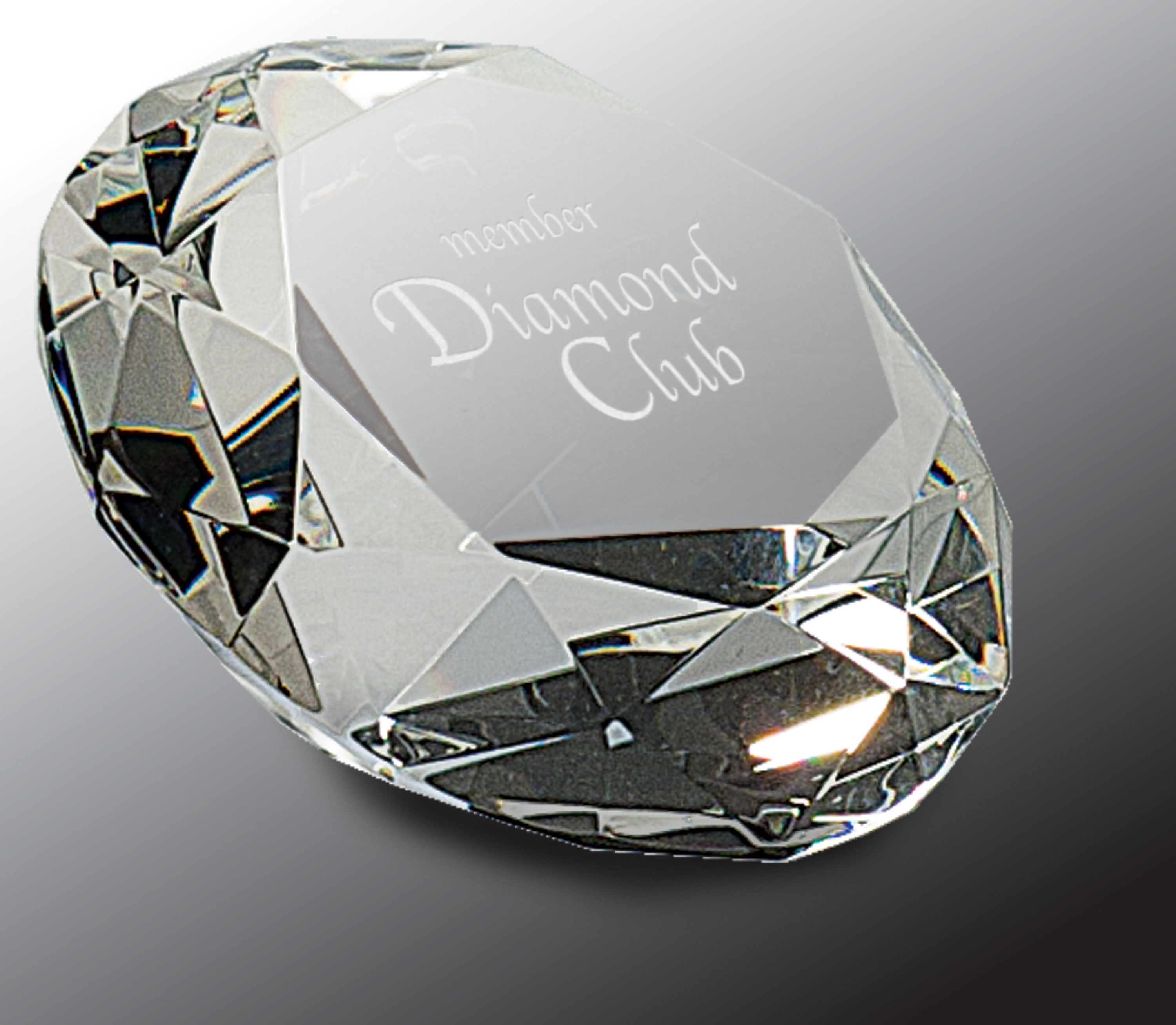 2 1/2" Clear Crystal Diamond Award (4" Diameter)