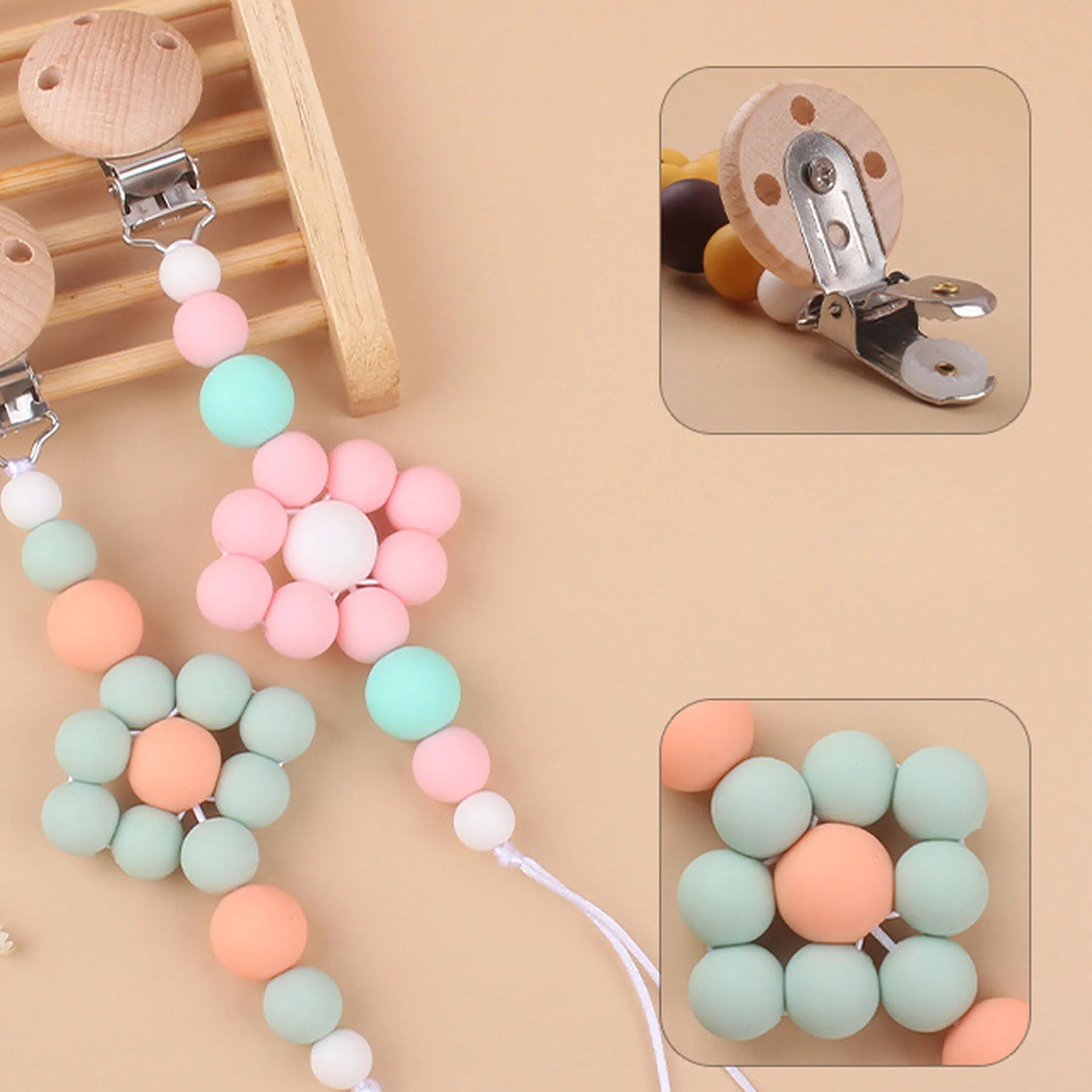 Baby Soothing Beech Pacifier Clip 9