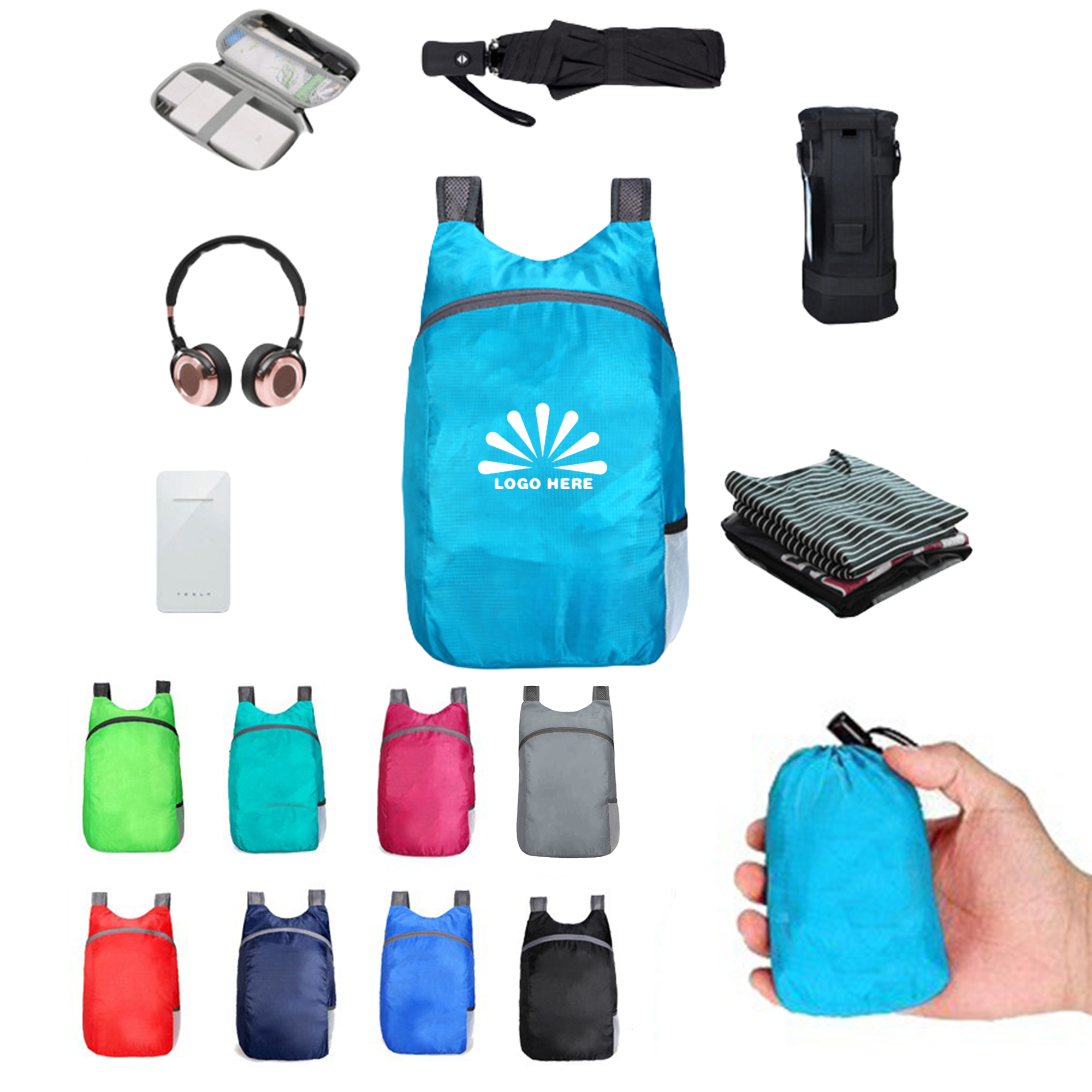 MOQ10 Foldable Travel Packable Backpack 2