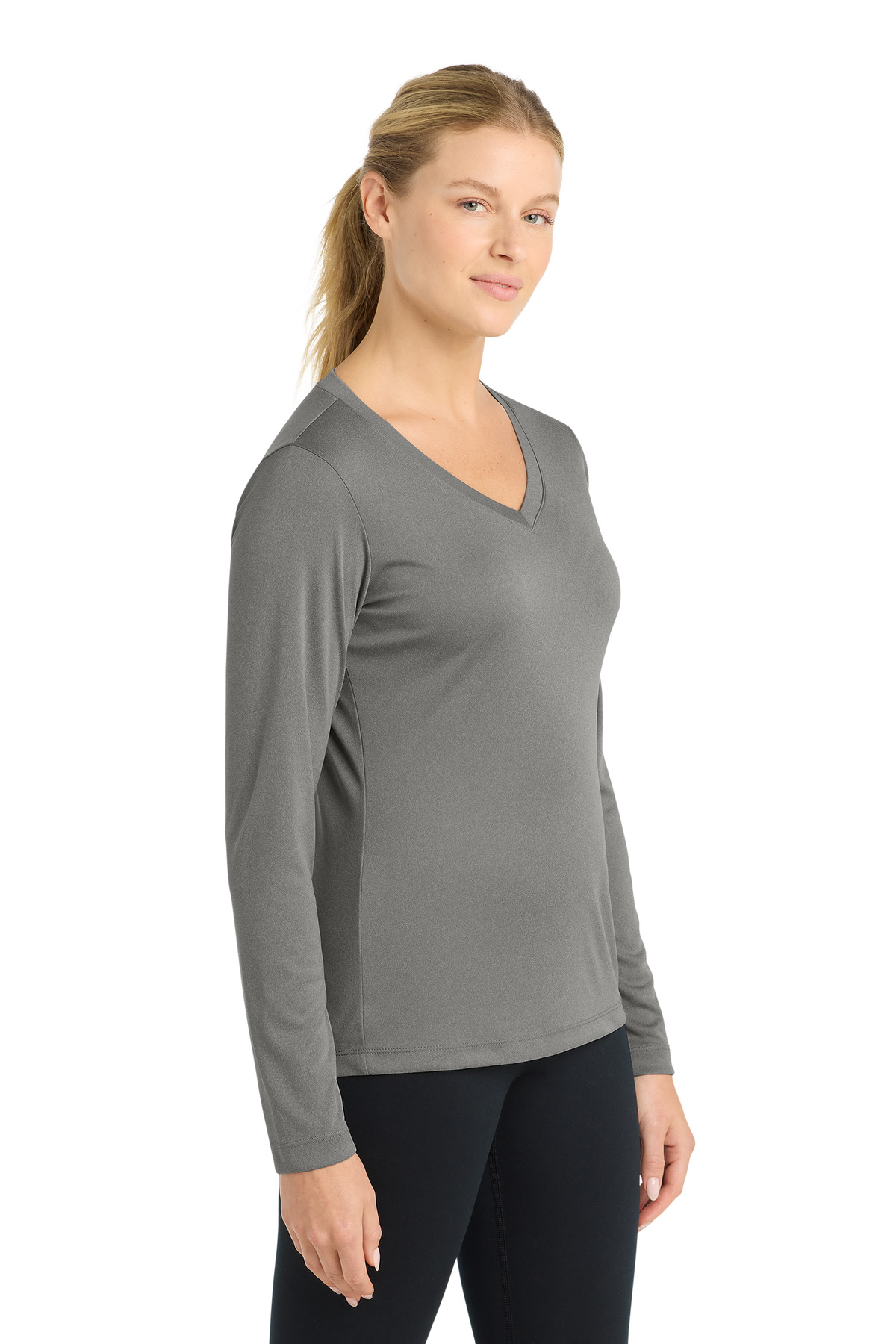 Sport-Tek Women's Long Sleeve PosiCharge Competitor V-Neck Tee. LST353LS 14