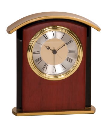 6 1/2" Mahogany Finish Gold Top Clock 2