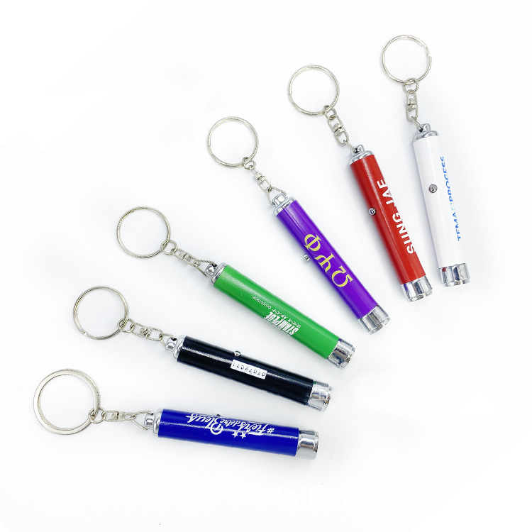 LED Metal Projection Flashlight Keychain 4