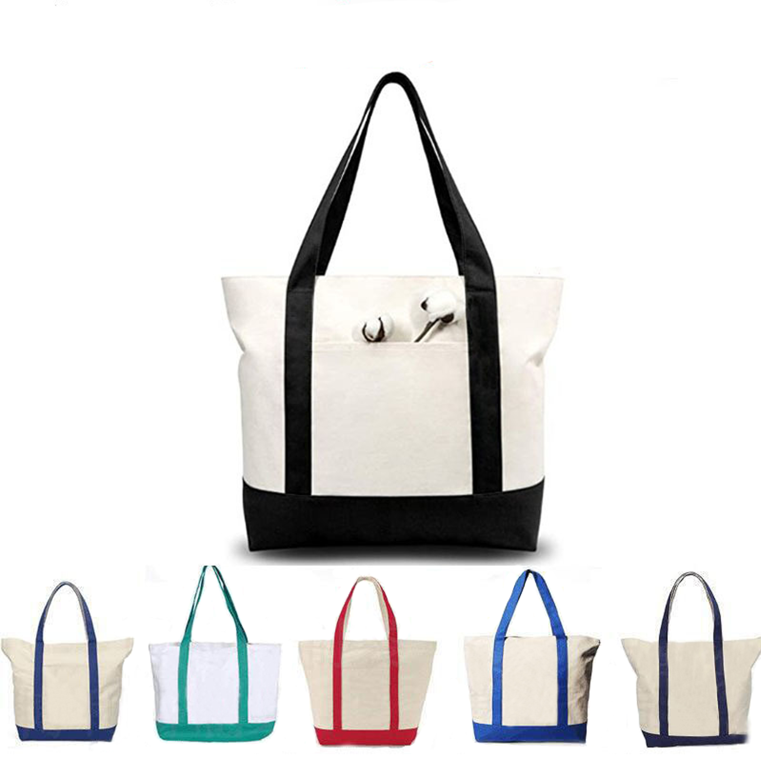 Large Capacity Canvas Handbag, custom tote bag with logo imprint 2