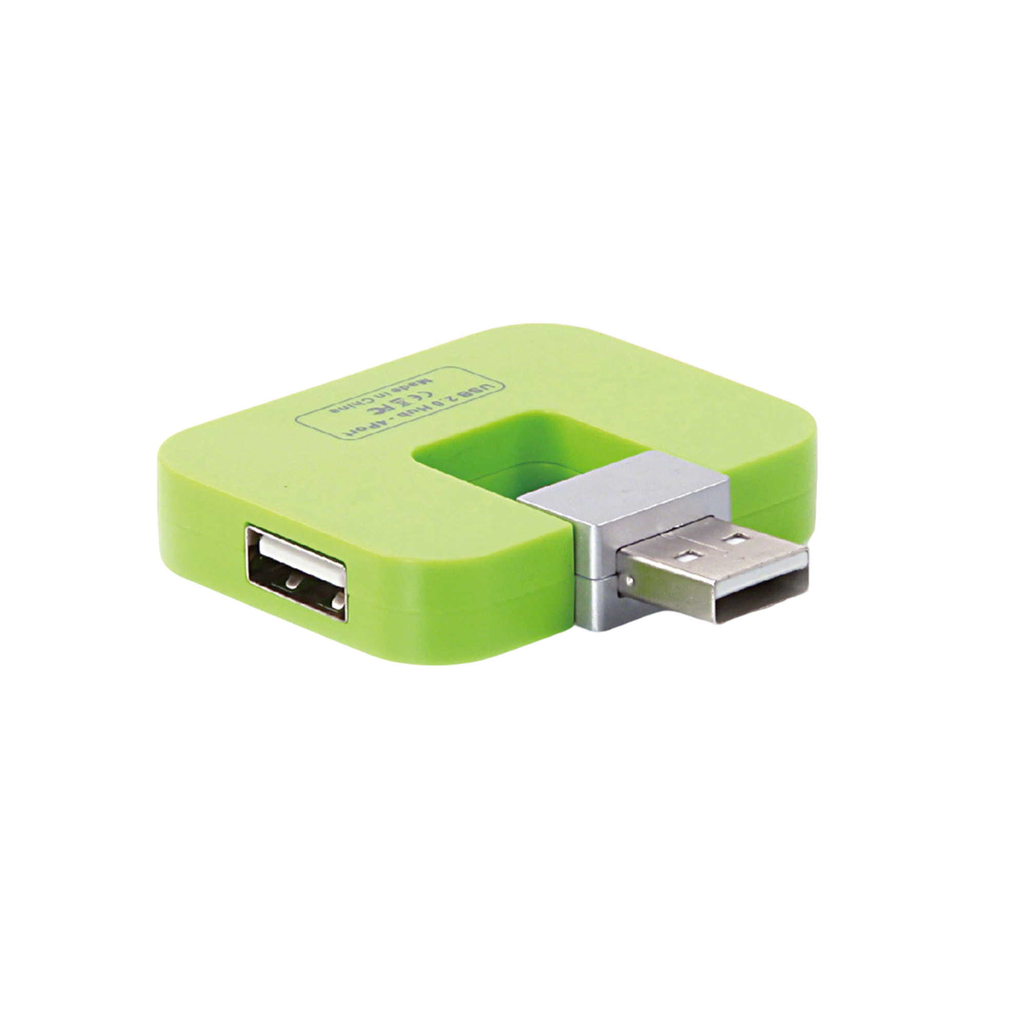 Universal Serial Bus Four Port Hub With Swivel Connector 2" Length X 1.6" Width 4