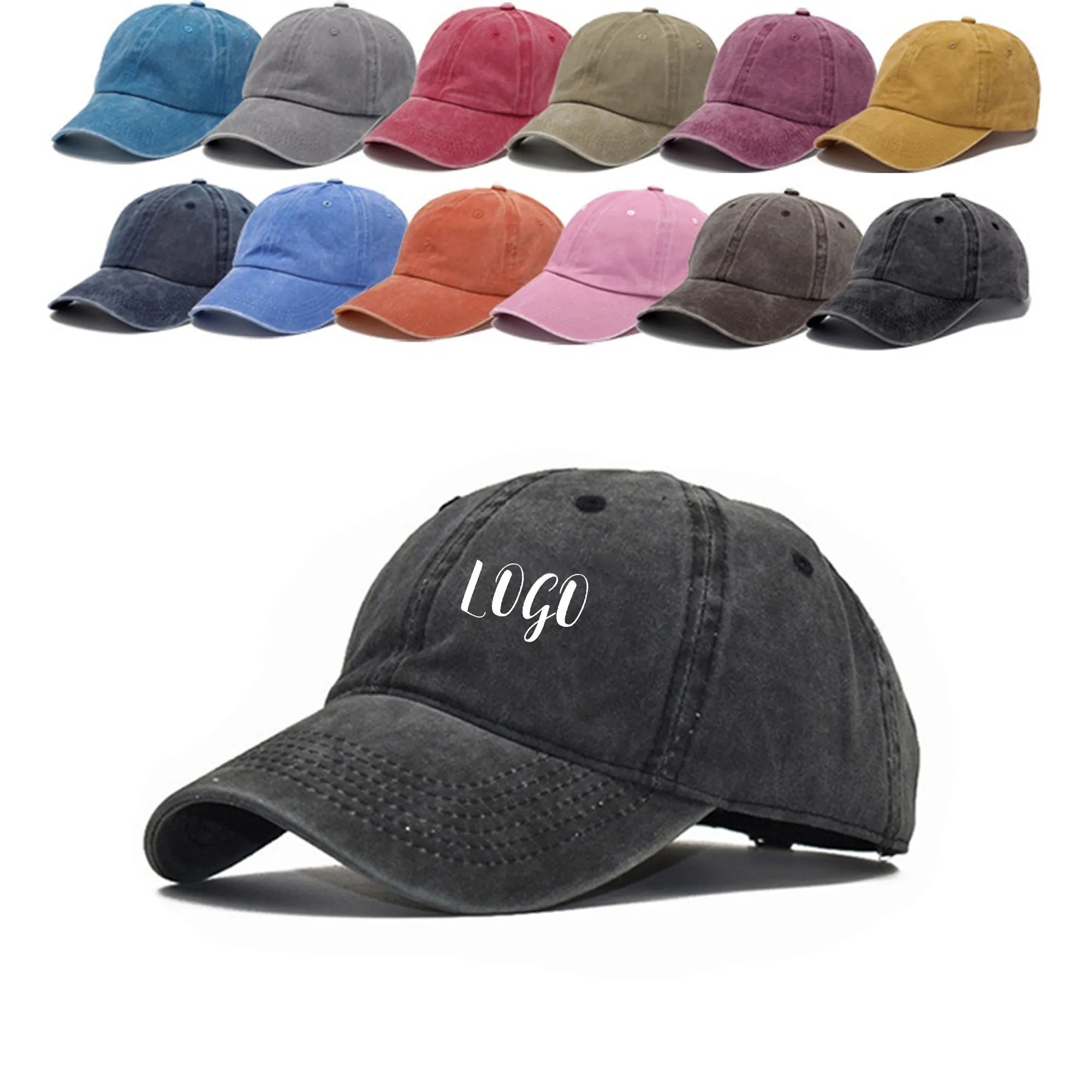 Outdoor 6 Panel Structured Washed Baseball Cap 3
