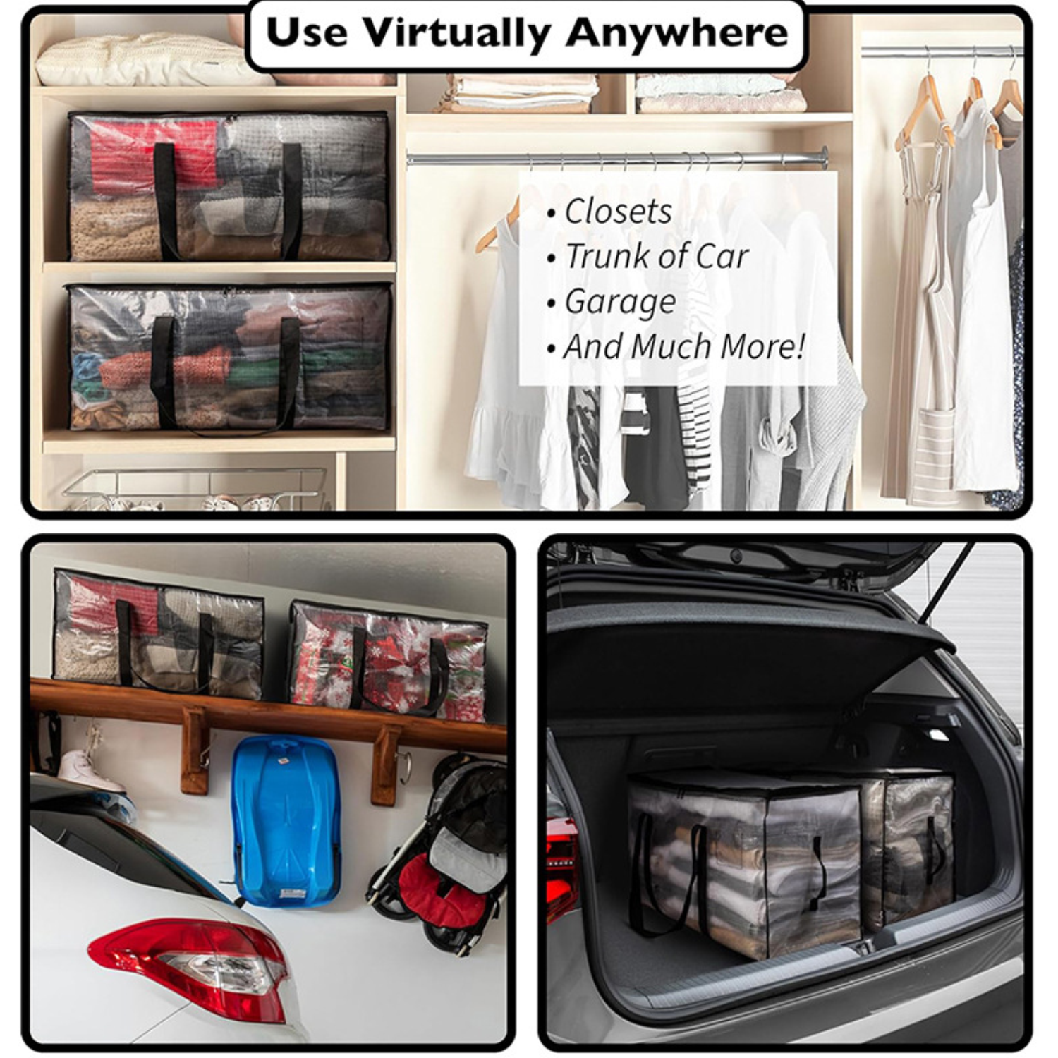 Heavy Duty PP Plastic Large Moving Storage Bag w/ Zipper 2