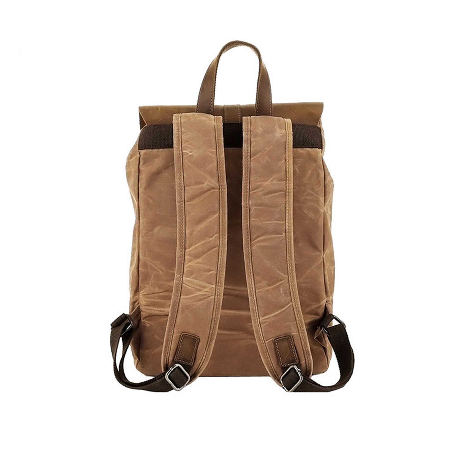 Vintage Waterproof Backpack Daypack Made of Canvas Leather 4