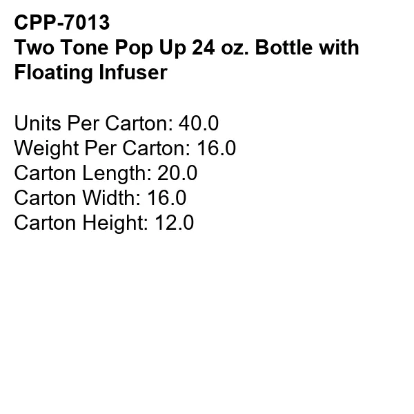 Two Tone Pop Up 24 oz. Bottle with Floating Infuser 13