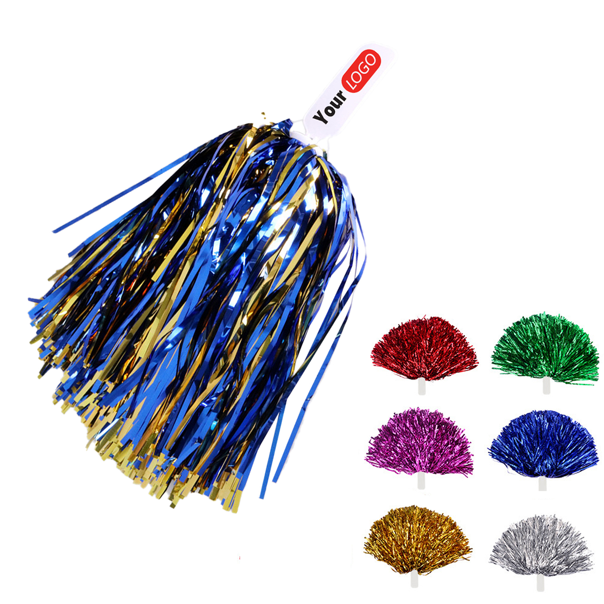 Colorful Cheerleader Poms With Plastic Handles 1