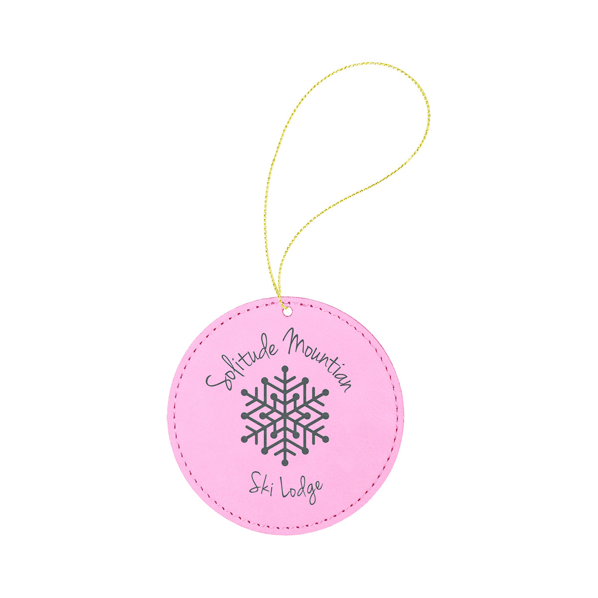 Pink Leatherette Round Ornament