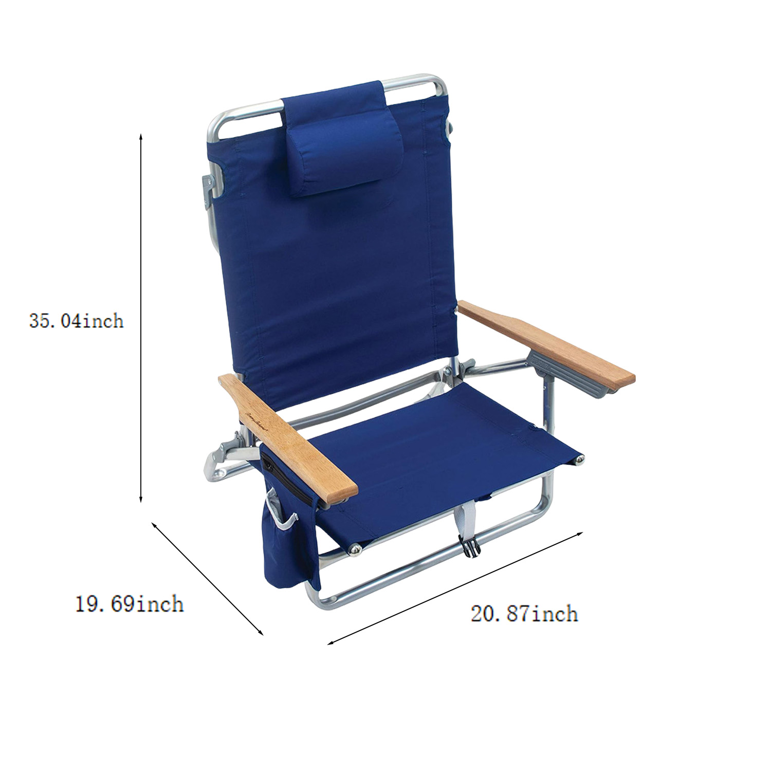 Aluminum Foldable Beach Chair w/ Cup Holder 11