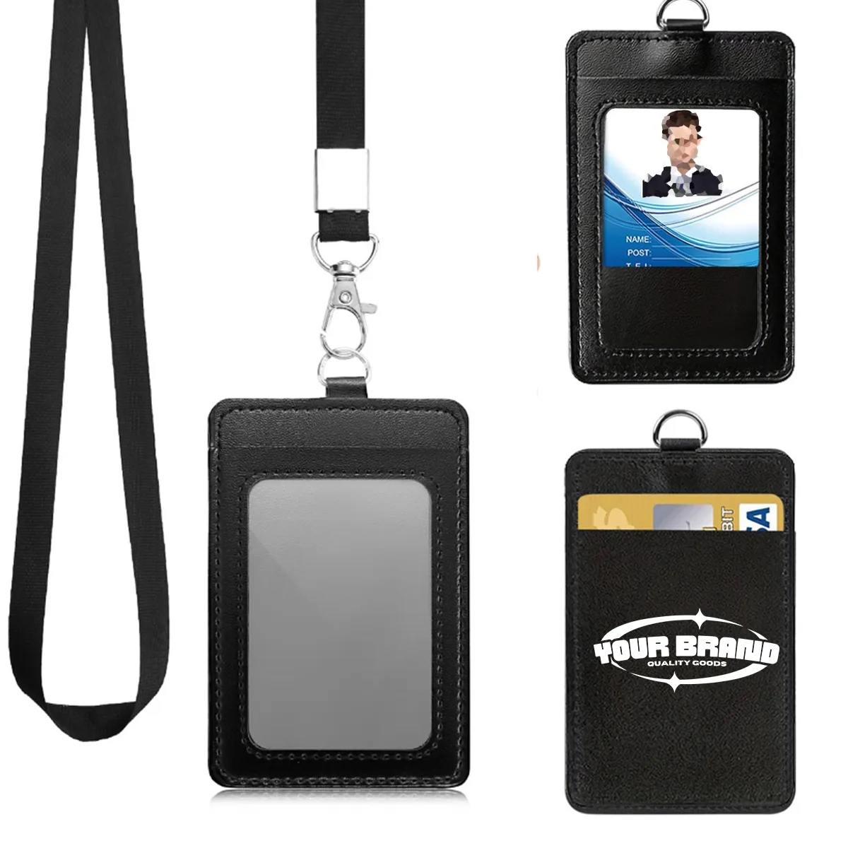 PU Leather Card Holder Bus Student ID Protective Cover 2