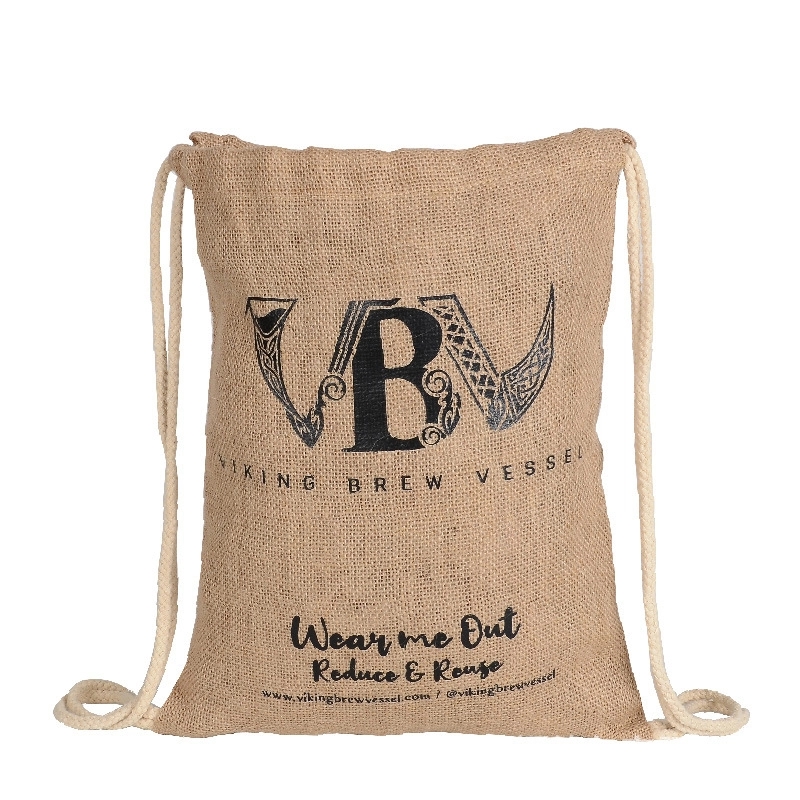 Natural Jute Drawstring Backpack 6