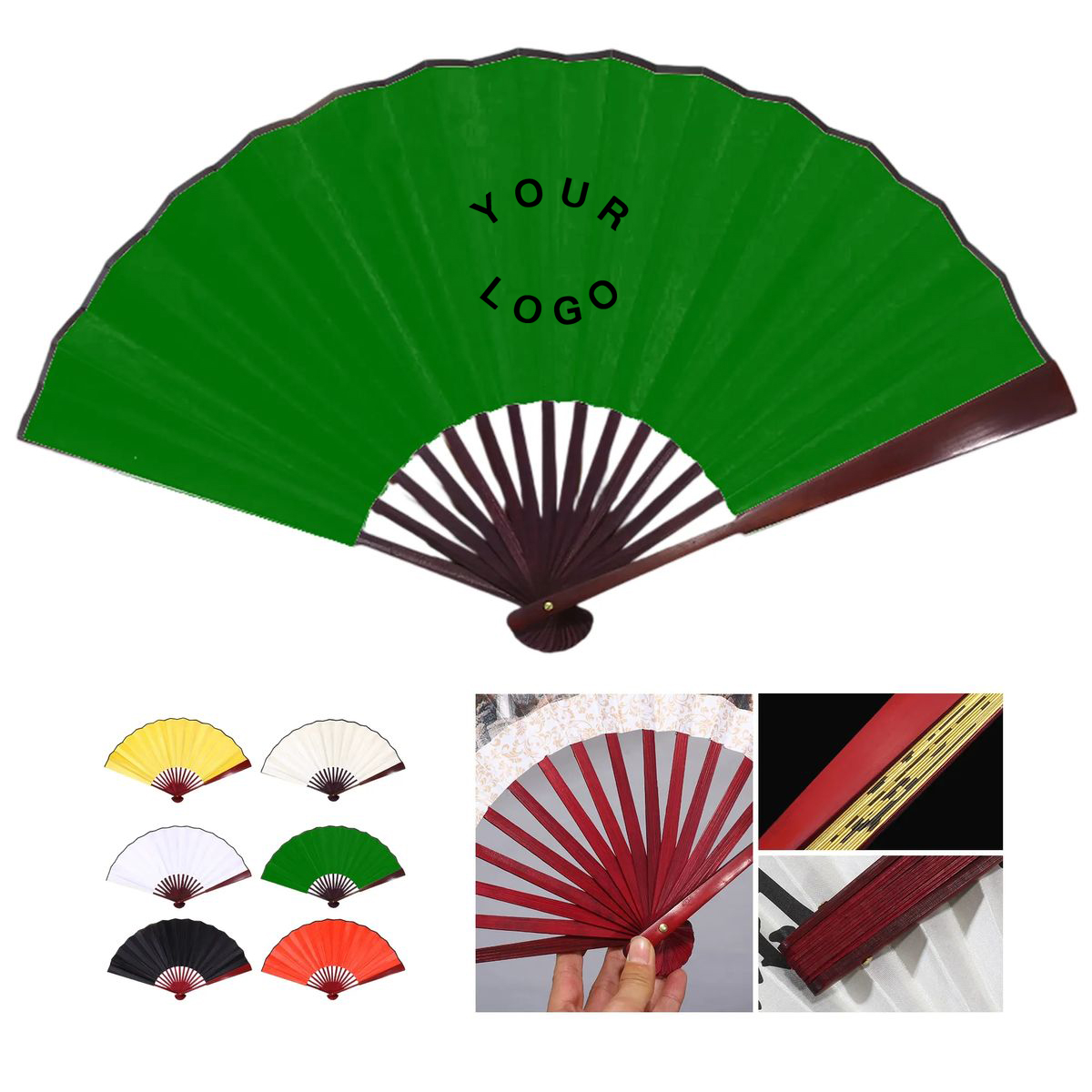 Colorful Bamboo Folding Fan with Custom Print 4