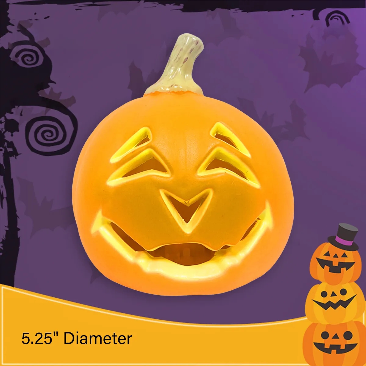 PVC Halloween Pumpkin LED Light Lantern Decorative Prop 5