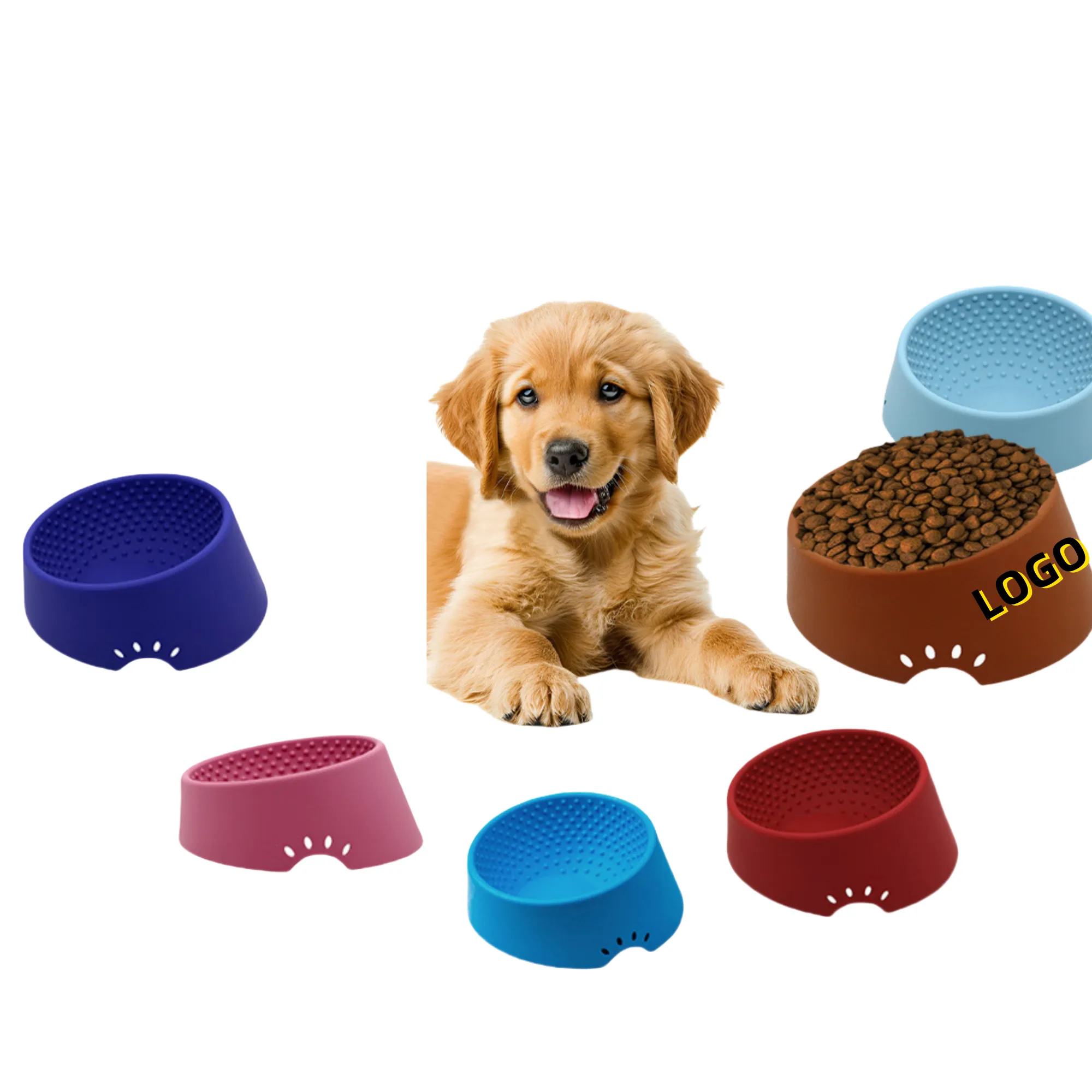 Tilted Silicone Pet Bowl 2