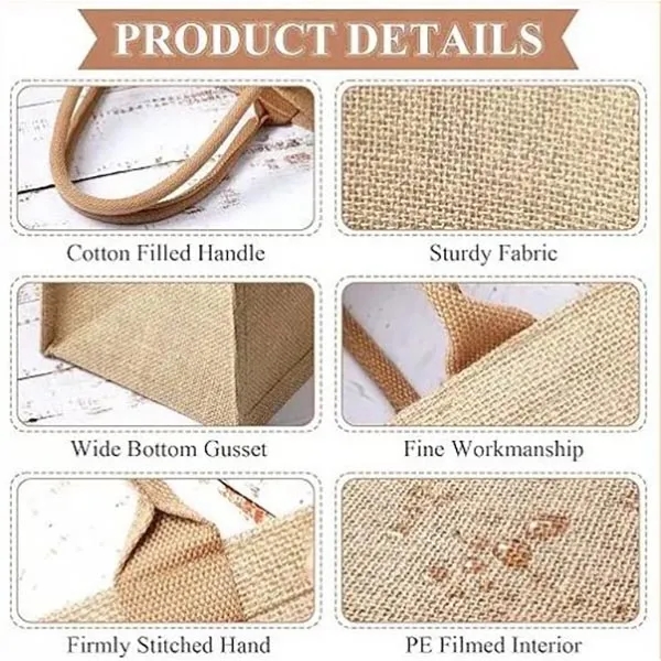 eco friendly jute tote bag, custom tote bag with logo imprint 1