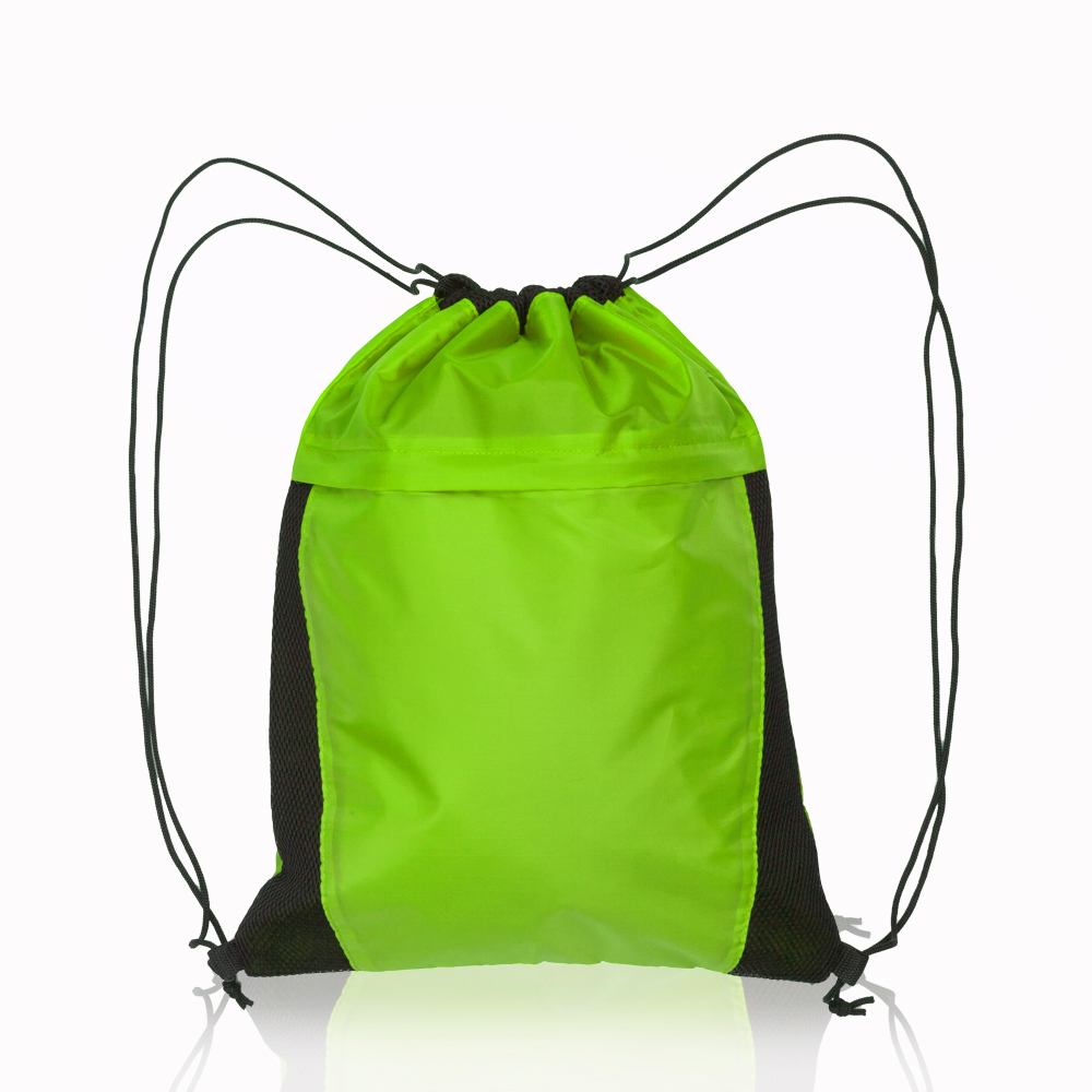 Mesh Accent Drawstring Backpacks 1
