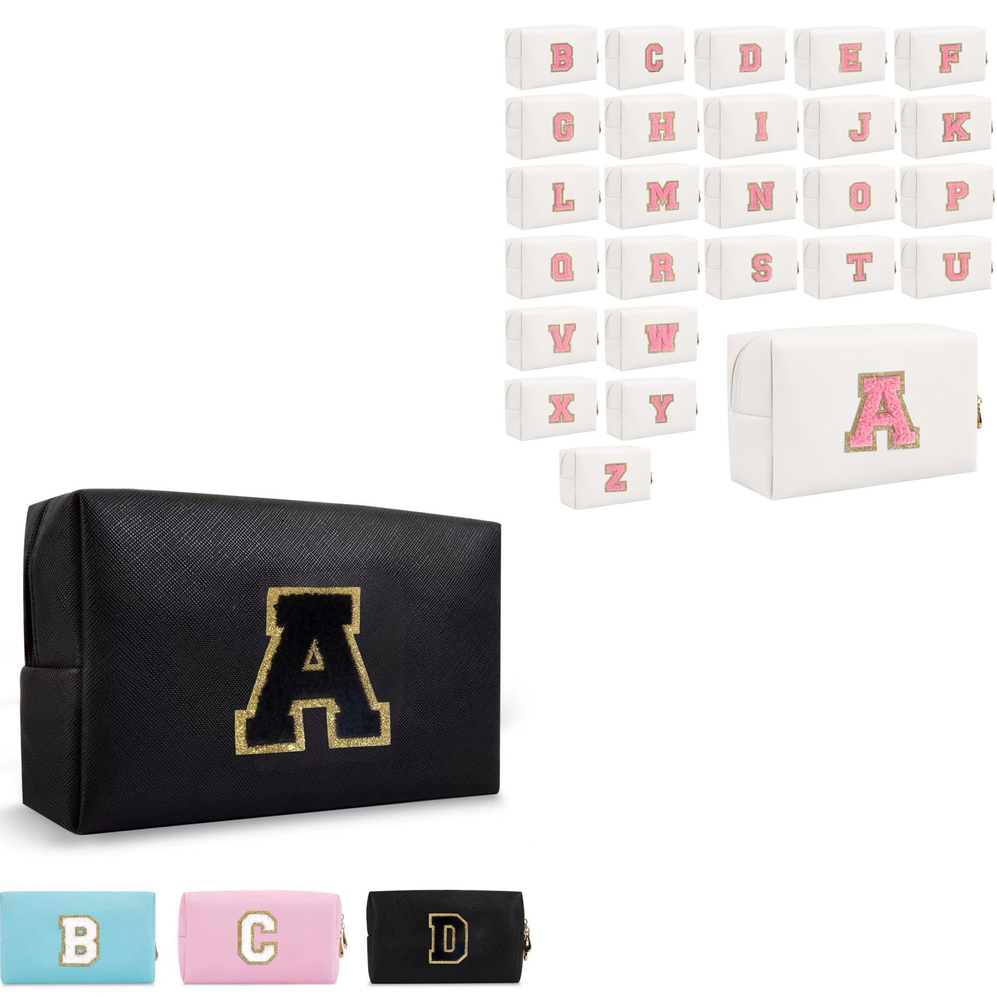 26 Embroidered Letter Wash And Makeup Bag 1