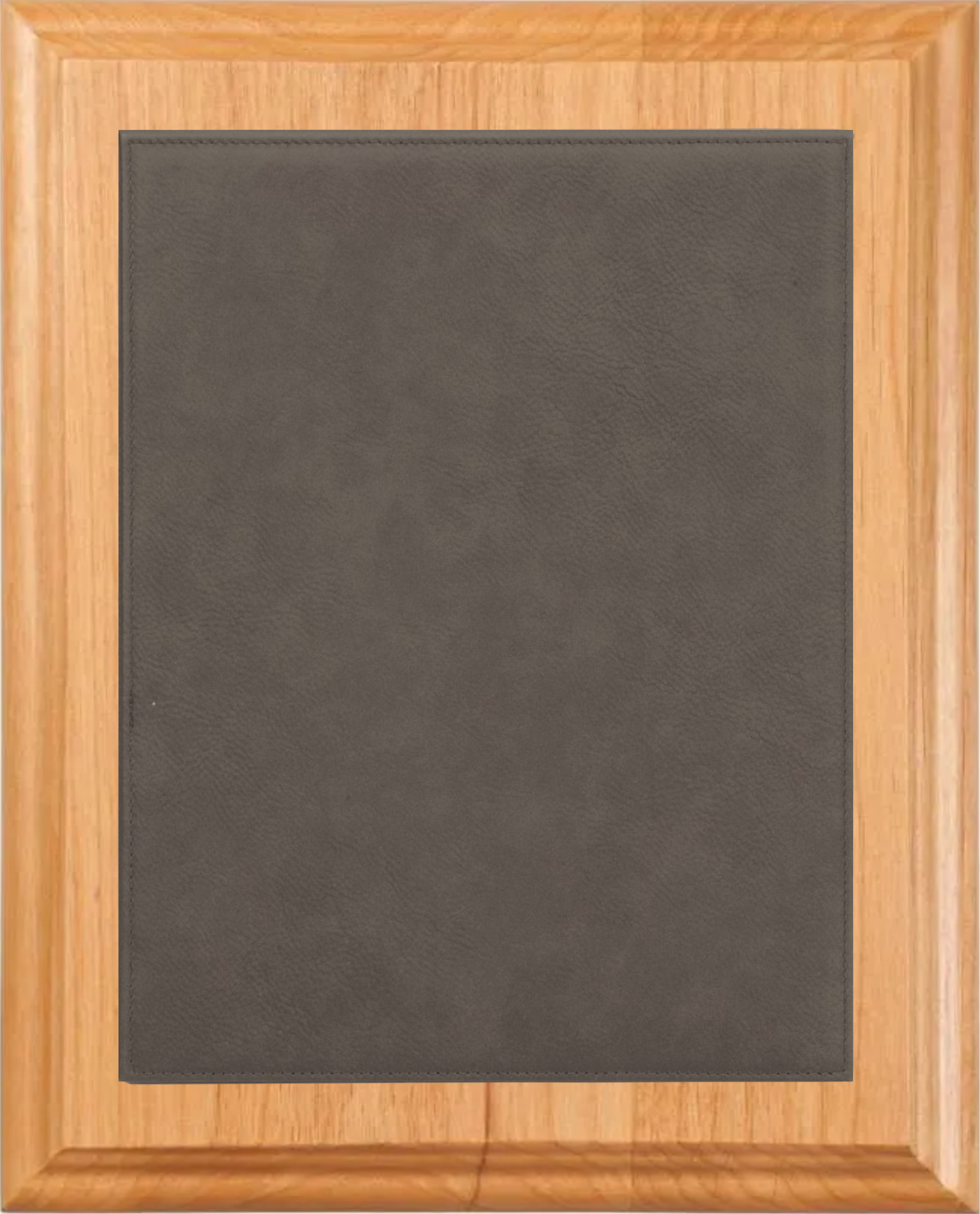 8" X 10" Alder Wood Plaque W/ Leather Plate 14