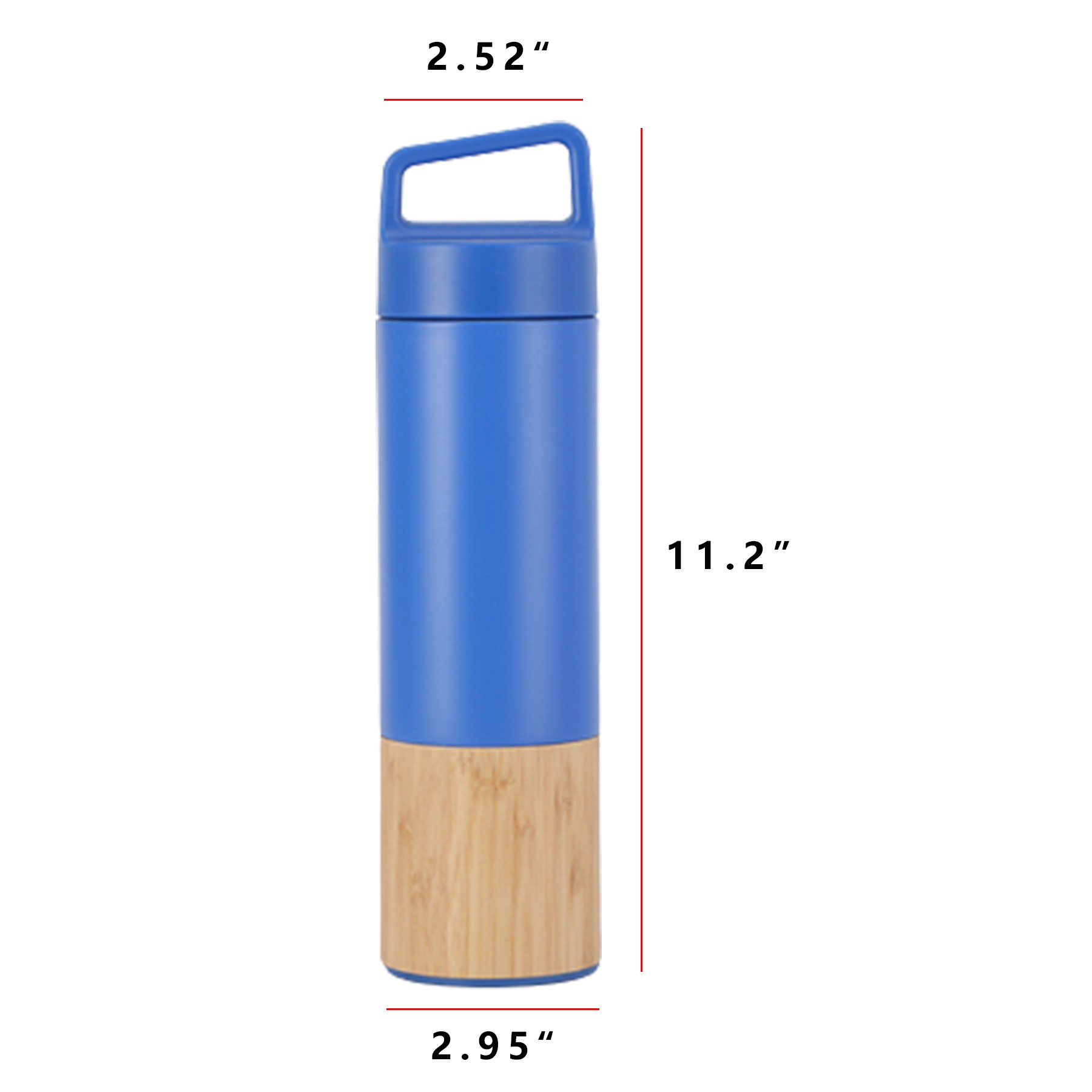 18Oz Bamboo Insulated Bottle With Attached Handle 8