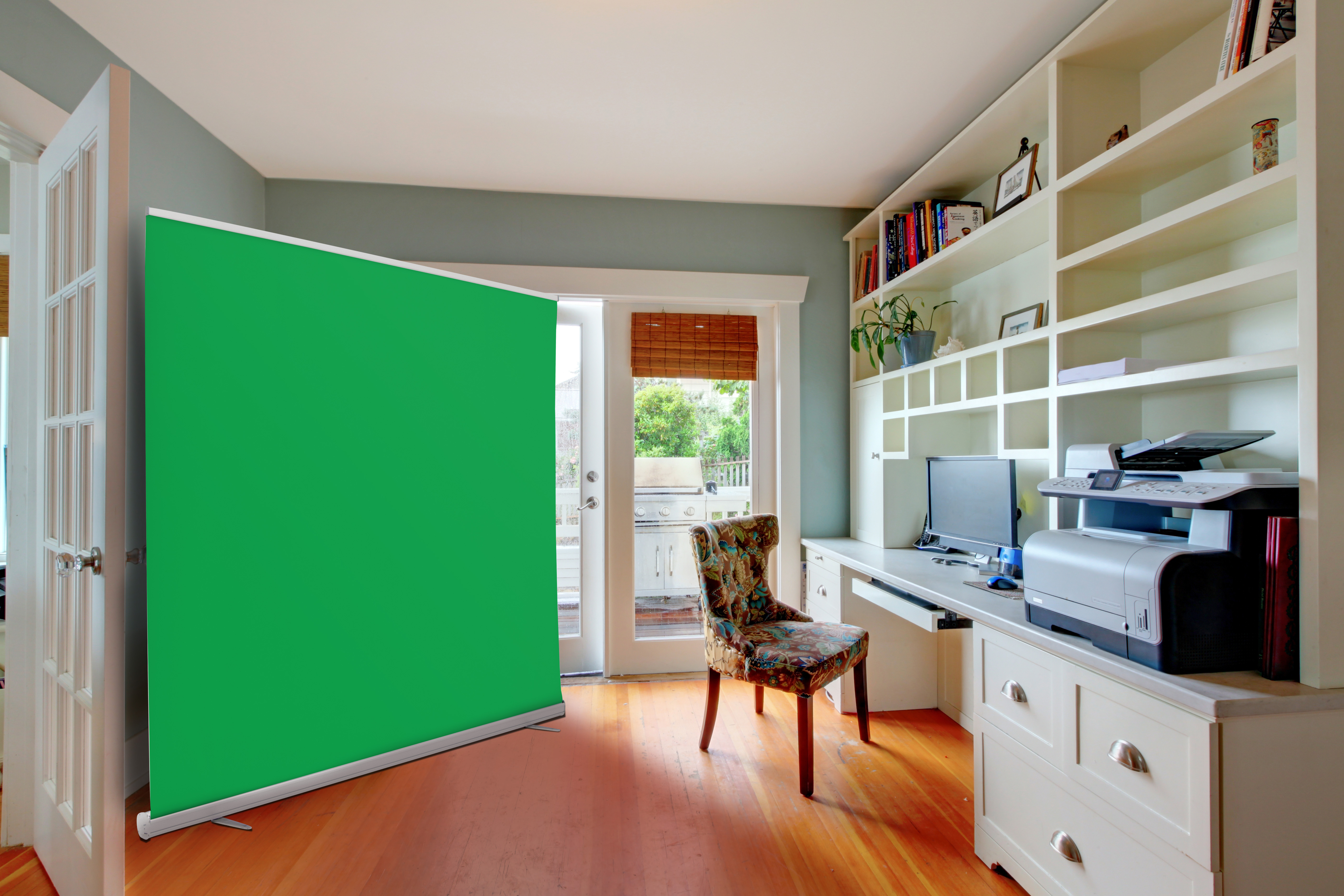 8' Retractor Green Screen Kit (No-Curl Fabric) 5