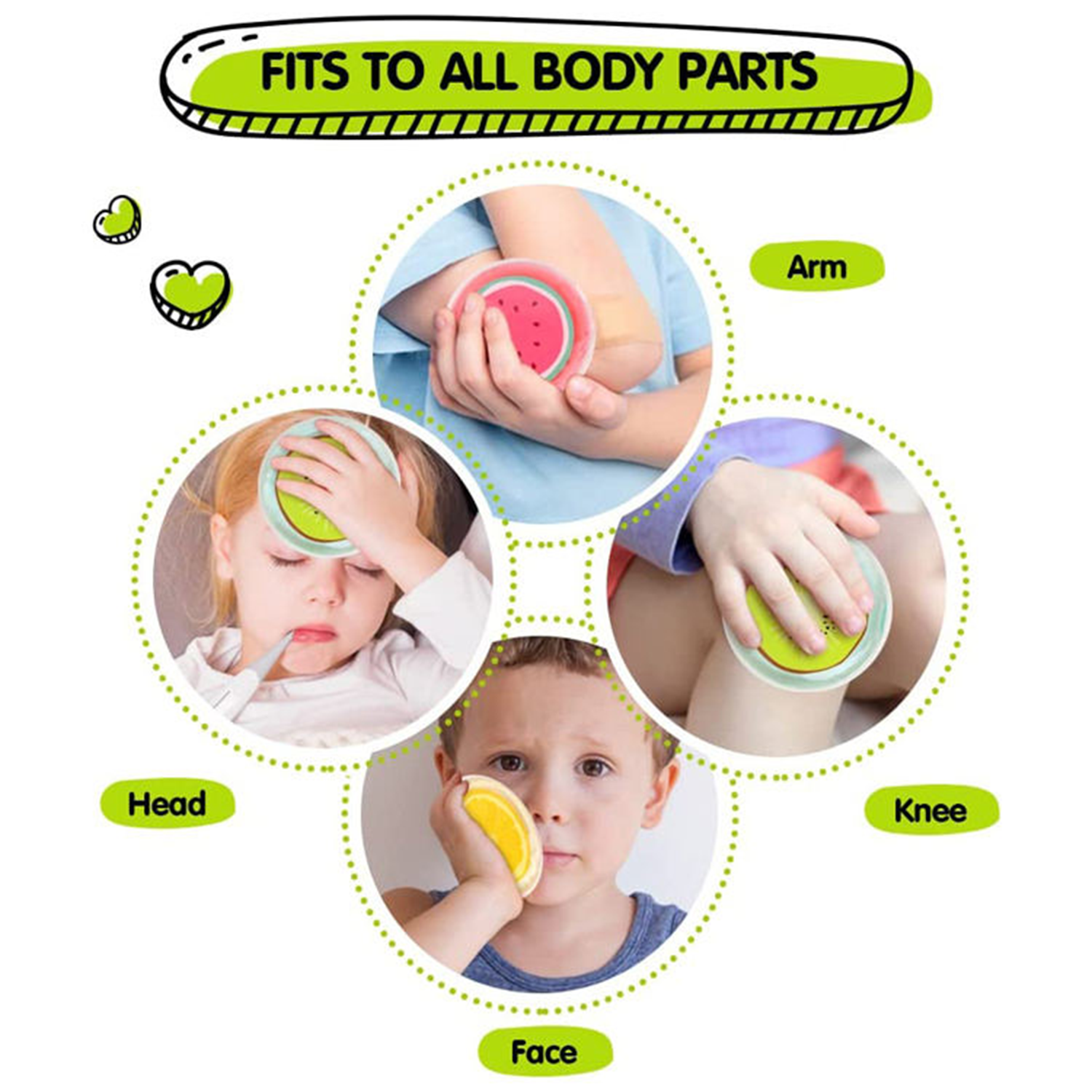Kids' Reusable Fruit Ice Pack - Hot & Cold for Pain Relief 1