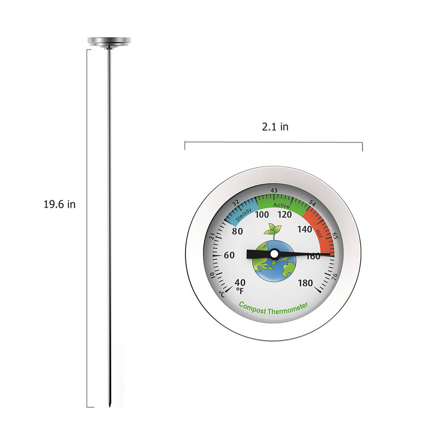 Thermometer w/ Stainless Steel Testing Probe 2