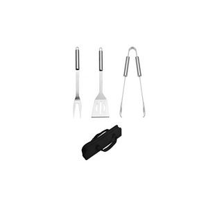 Stainless Steel Barbecue Tool Set With Shovel Fork And Tongs 14